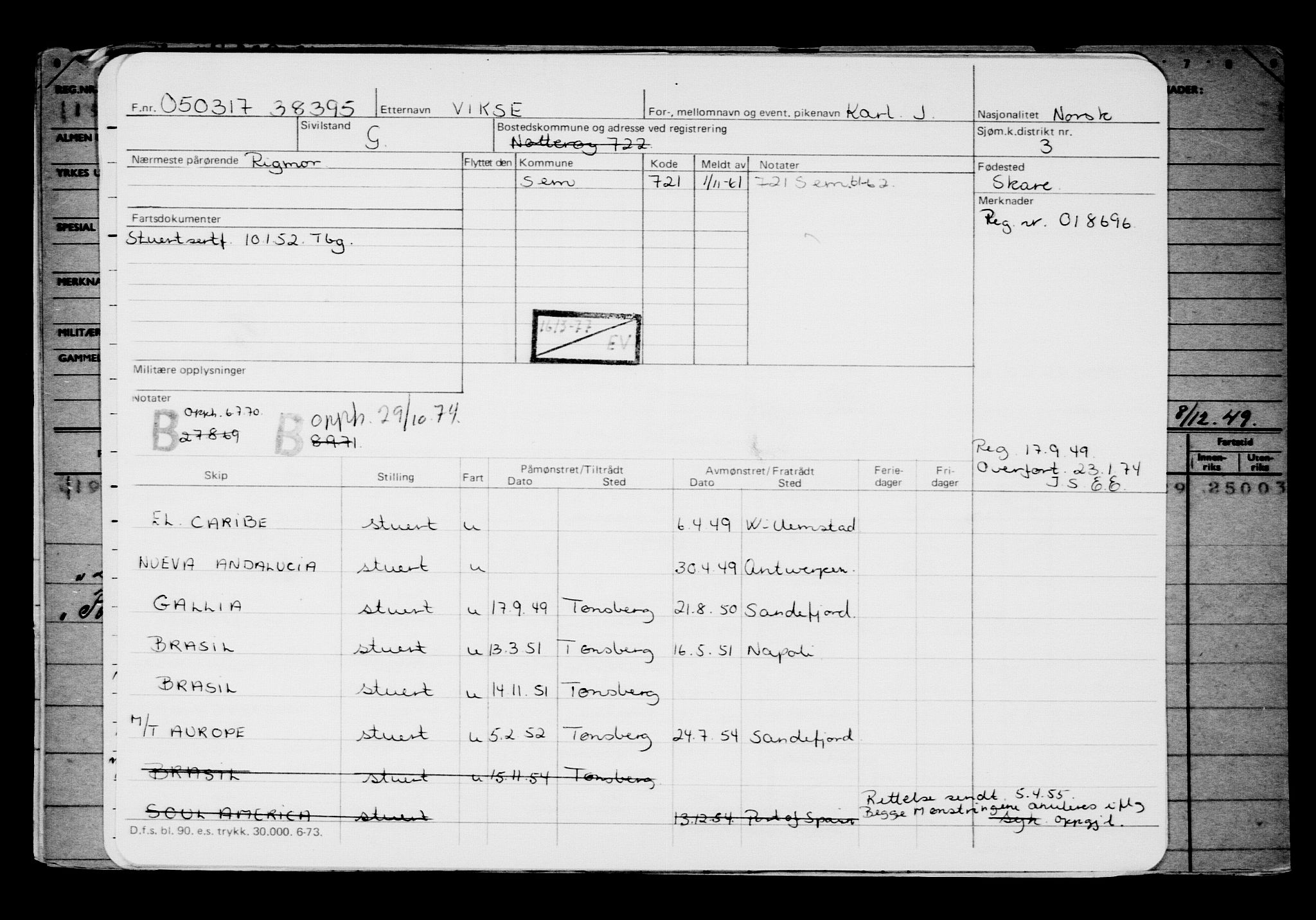 Direktoratet for sjømenn, AV/RA-S-3545/G/Gb/L0146: Hovedkort, 1917, p. 487