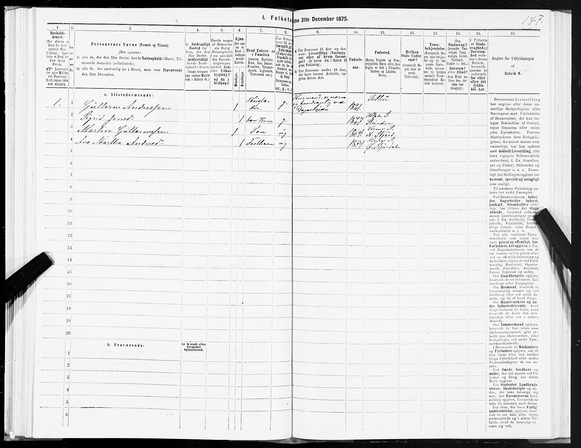 SAT, 1875 census for 1714P Nedre Stjørdal, 1875, p. 7147