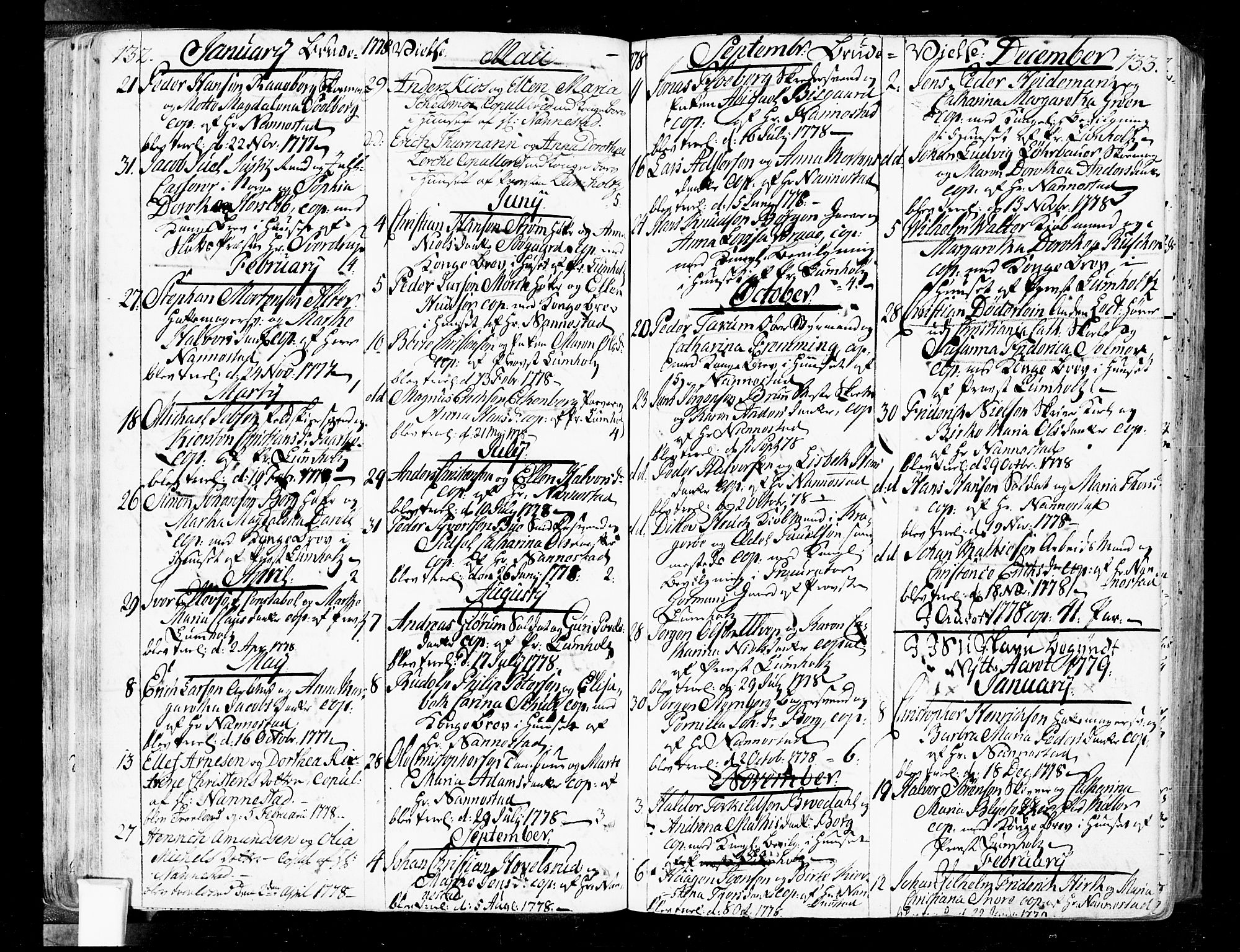 Oslo domkirke Kirkebøker, SAO/A-10752/F/Fa/L0004: Parish register (official) no. 4, 1743-1786, p. 132-133