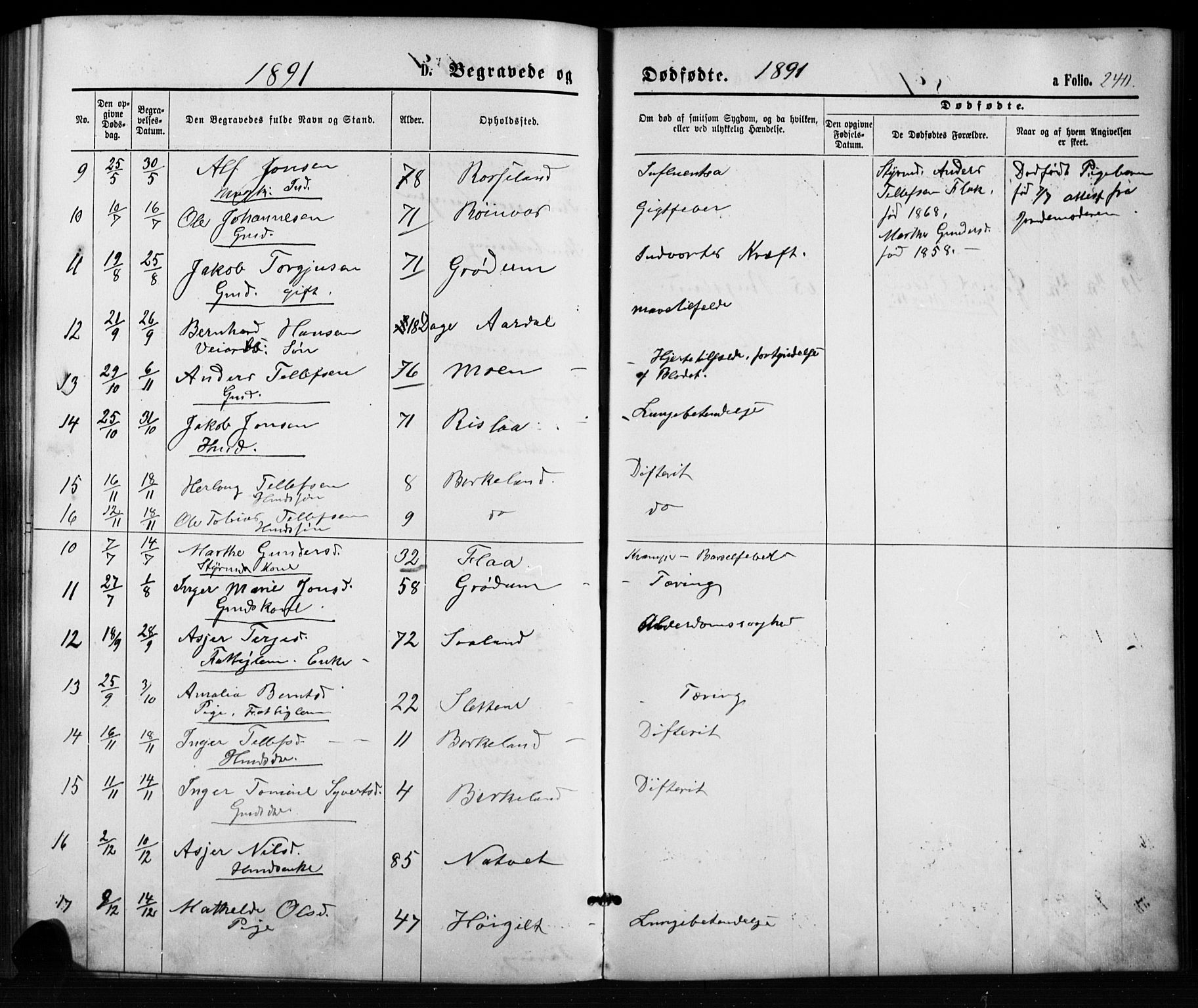 Birkenes sokneprestkontor, SAK/1111-0004/F/Fb/L0003: Parish register (copy) no. B 3, 1876-1892, p. 240