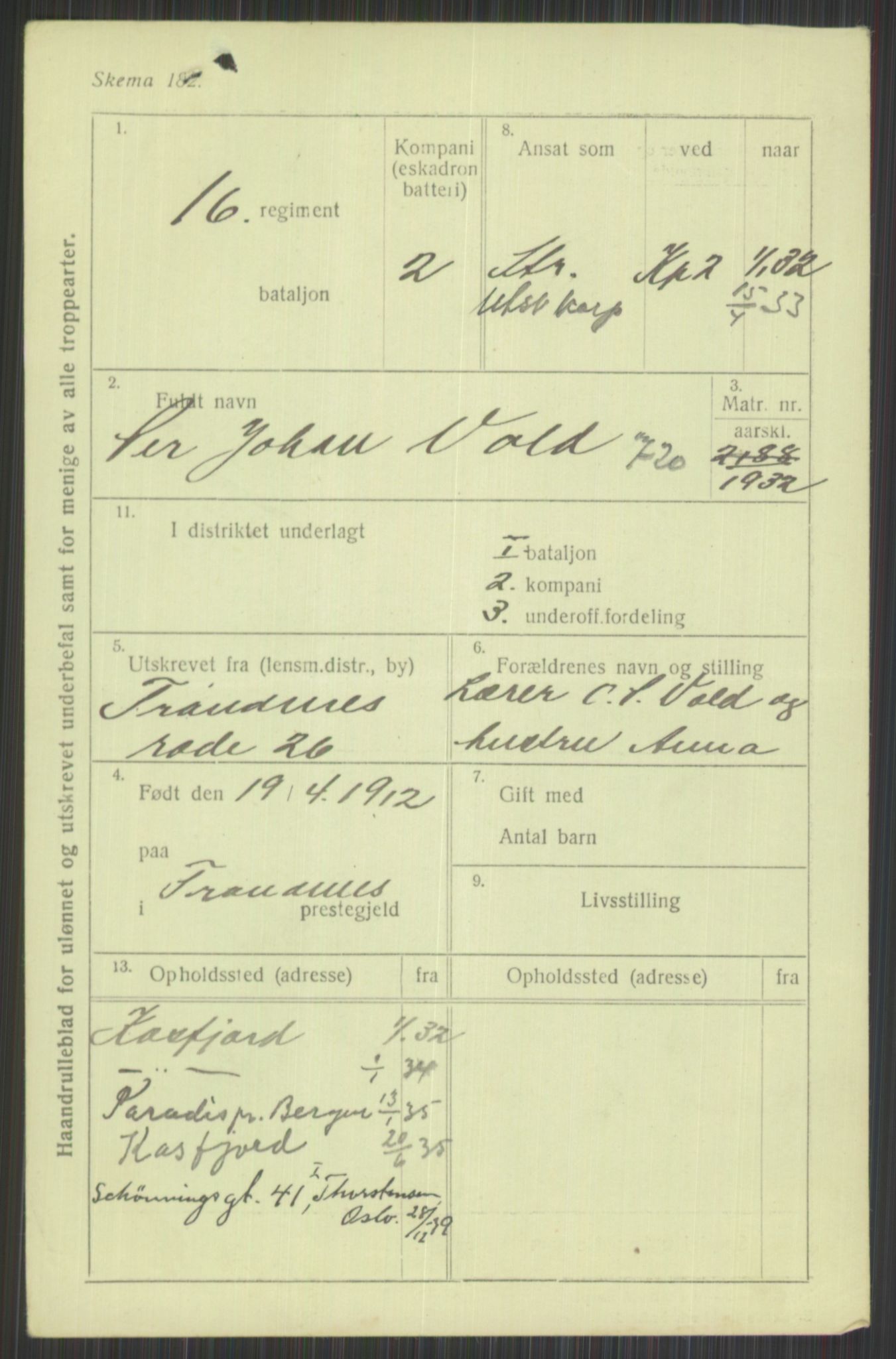 Forsvaret, Troms infanteriregiment nr. 16, AV/RA-RAFA-3146/P/Pa/L0016: Rulleblad for regimentets menige mannskaper, årsklasse 1932, 1932, p. 1611