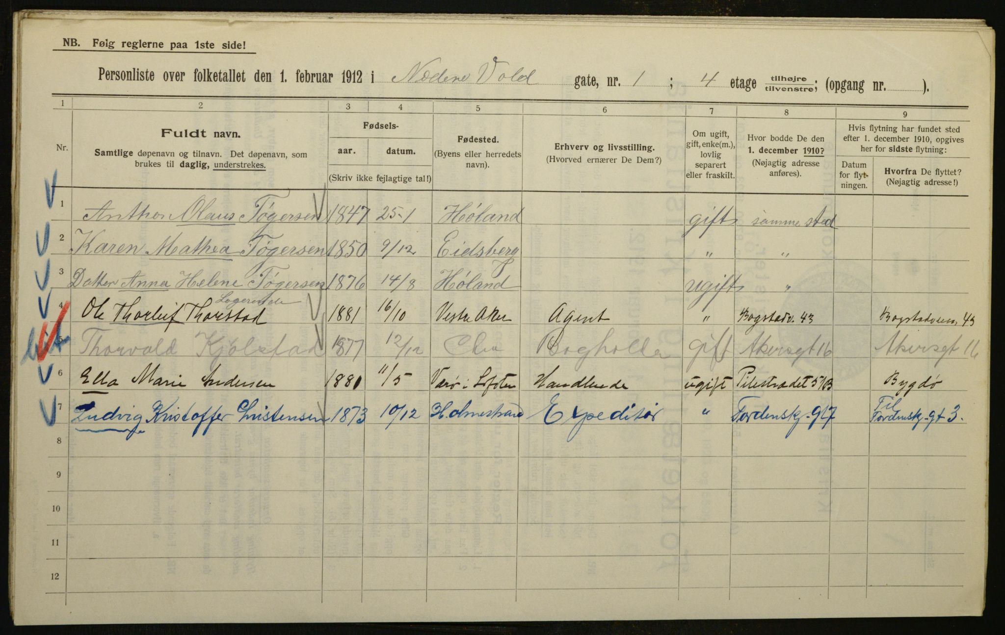 OBA, Municipal Census 1912 for Kristiania, 1912, p. 70129