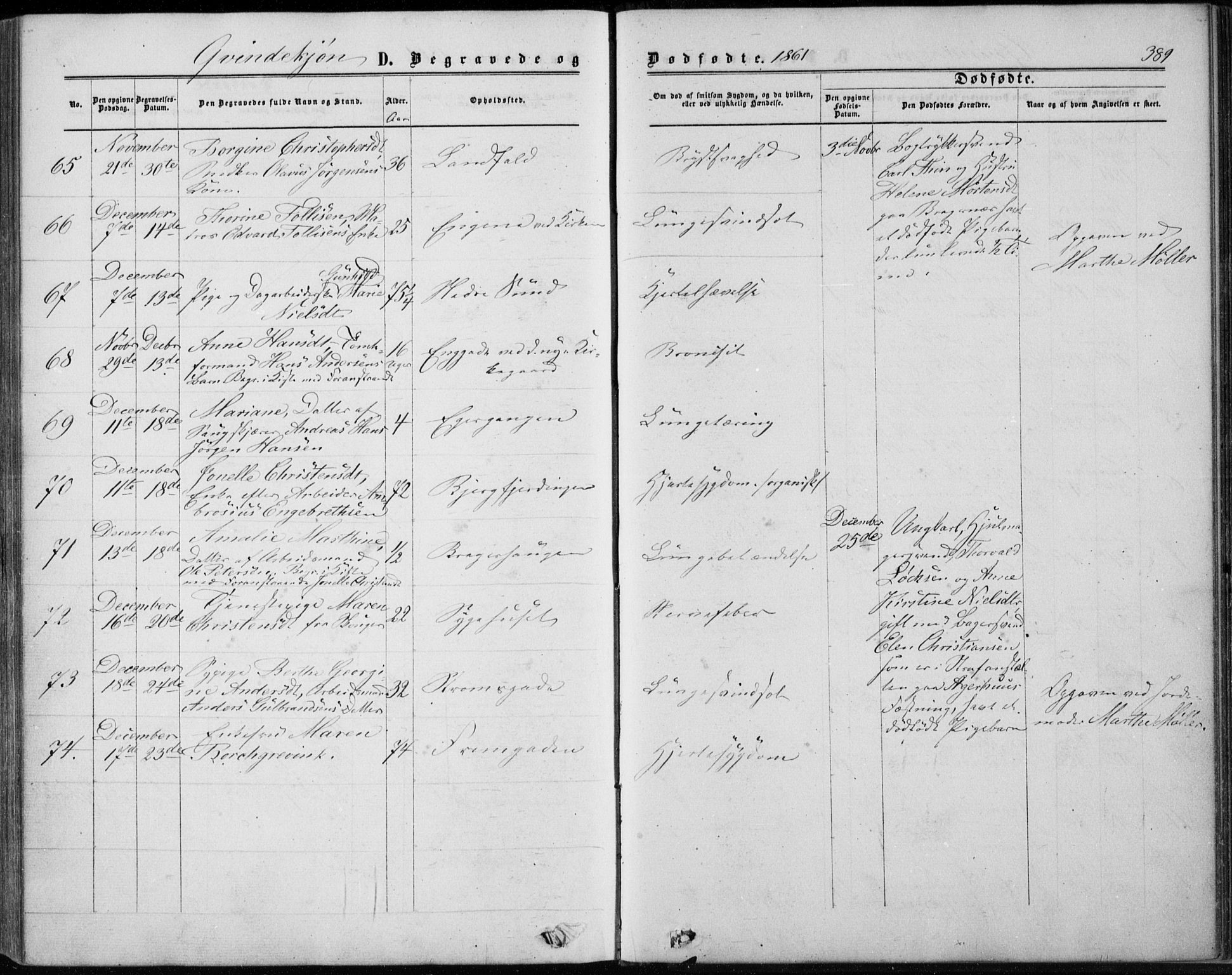 Bragernes kirkebøker, AV/SAKO-A-6/F/Fb/L0003: Parish register (official) no. II 3, 1860-1868, p. 389