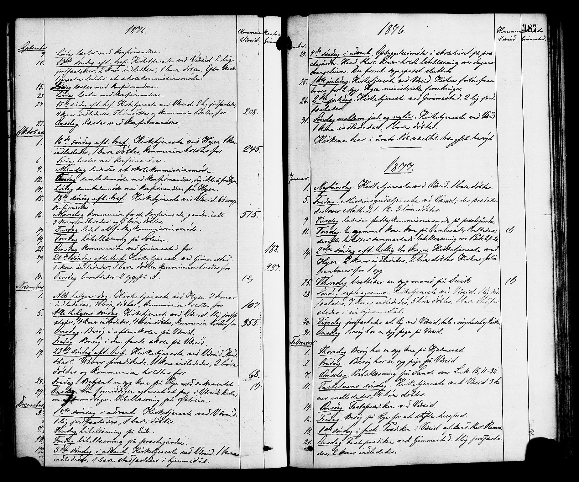 Gloppen sokneprestembete, AV/SAB-A-80101/H/Haa/Haaa/L0010: Parish register (official) no. A 10, 1871-1884, p. 387