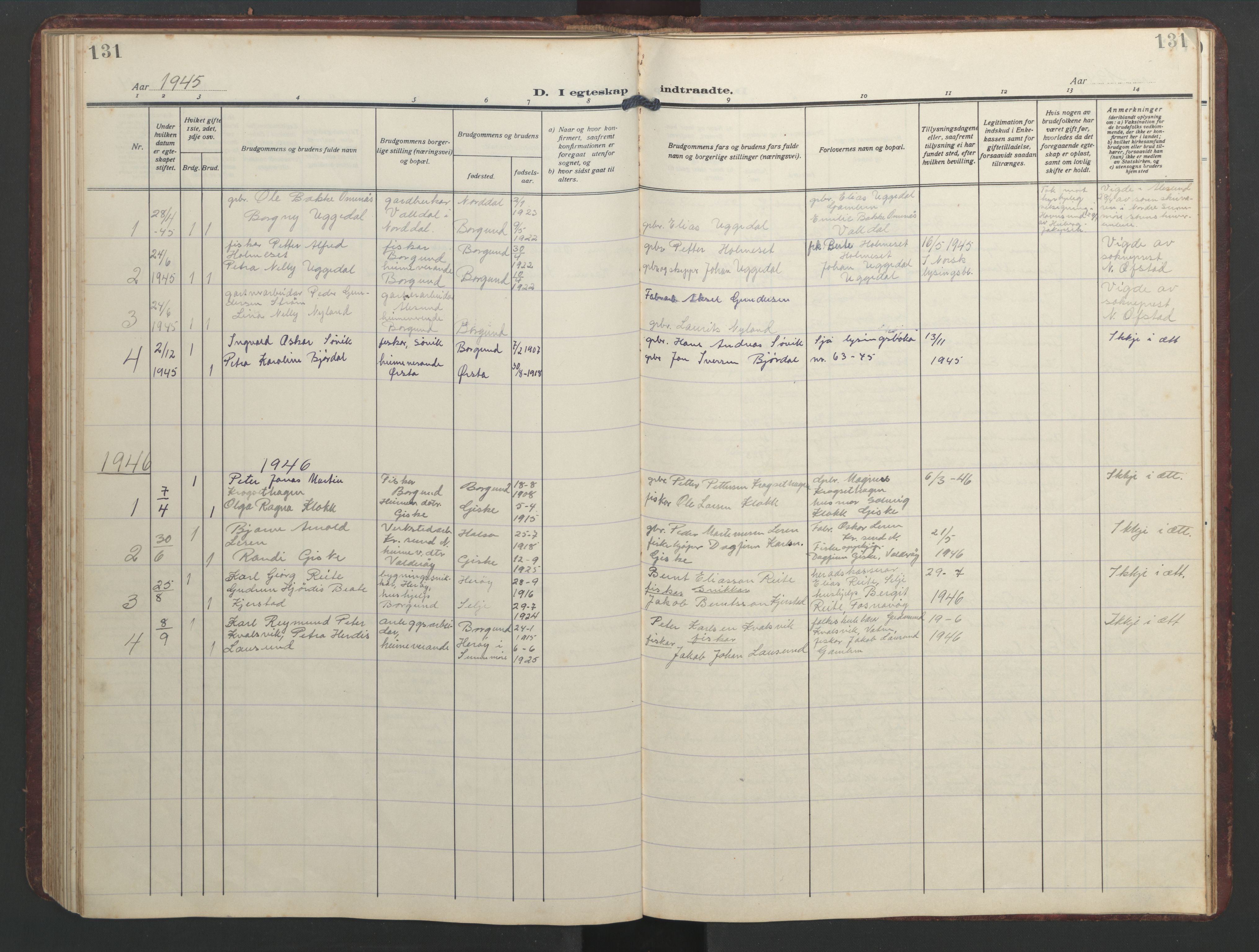 Ministerialprotokoller, klokkerbøker og fødselsregistre - Møre og Romsdal, SAT/A-1454/526/L0384: Parish register (copy) no. 526C01, 1917-1952, p. 131