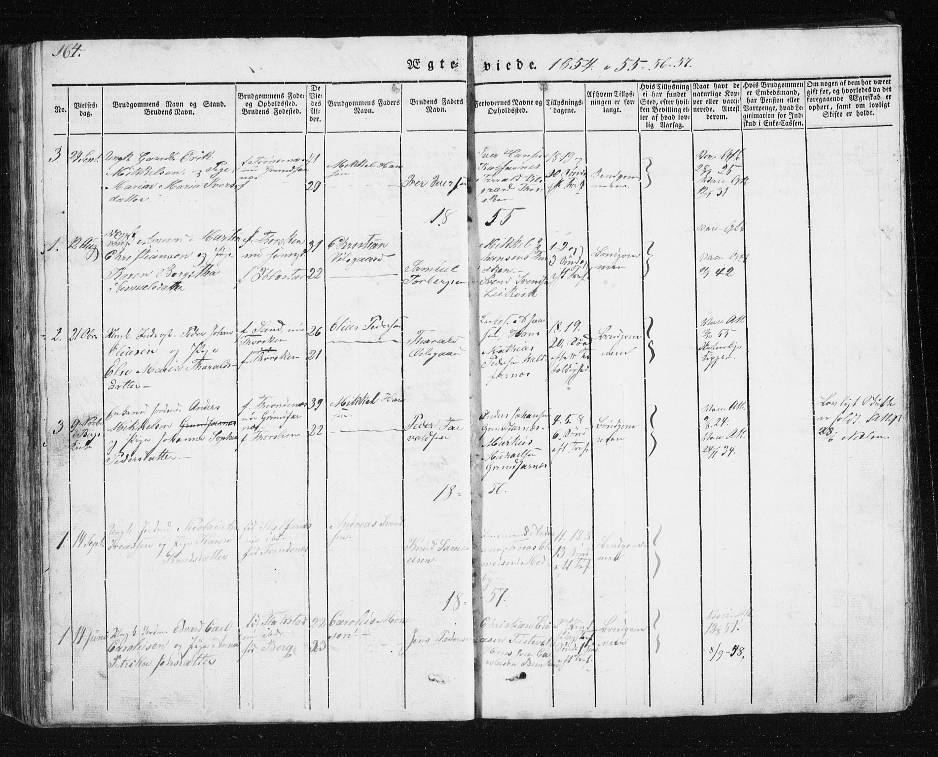Berg sokneprestkontor, SATØ/S-1318/G/Ga/Gab/L0011klokker: Parish register (copy) no. 11, 1833-1878, p. 164