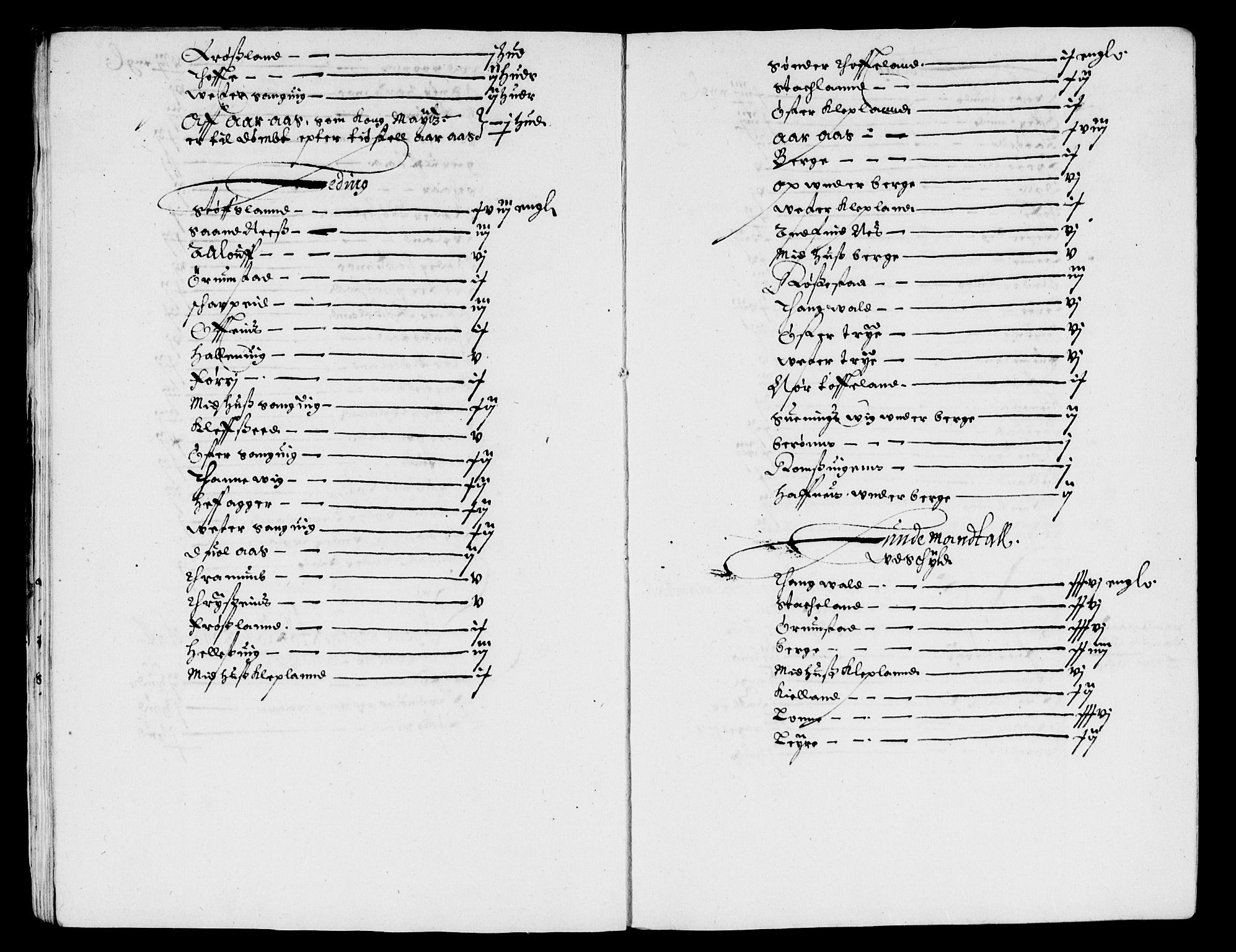 Rentekammeret inntil 1814, Reviderte regnskaper, Lensregnskaper, RA/EA-5023/R/Rb/Rbq/L0044: Nedenes len. Mandals len. Råbyggelag., 1655-1657