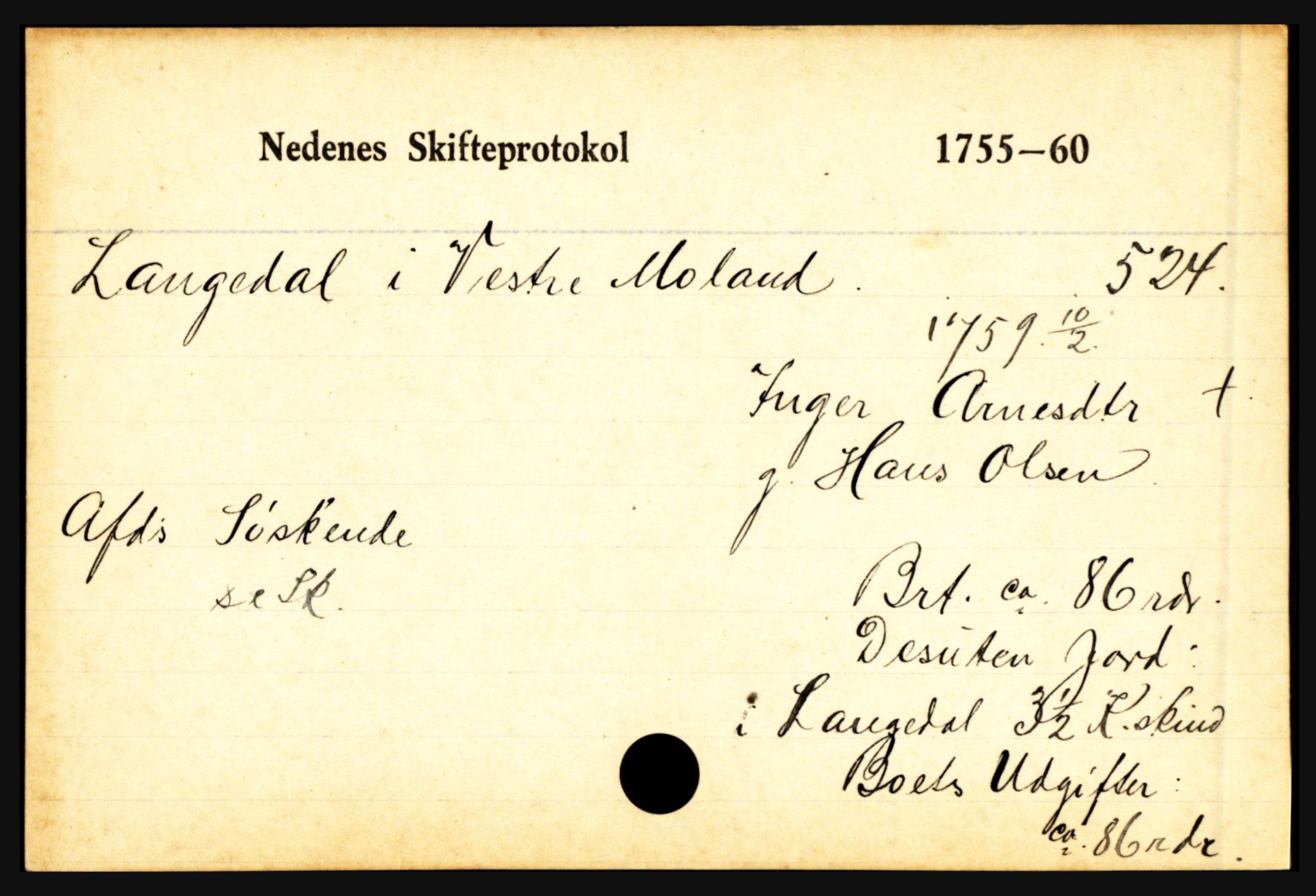 Nedenes sorenskriveri før 1824, AV/SAK-1221-0007/H, p. 16879