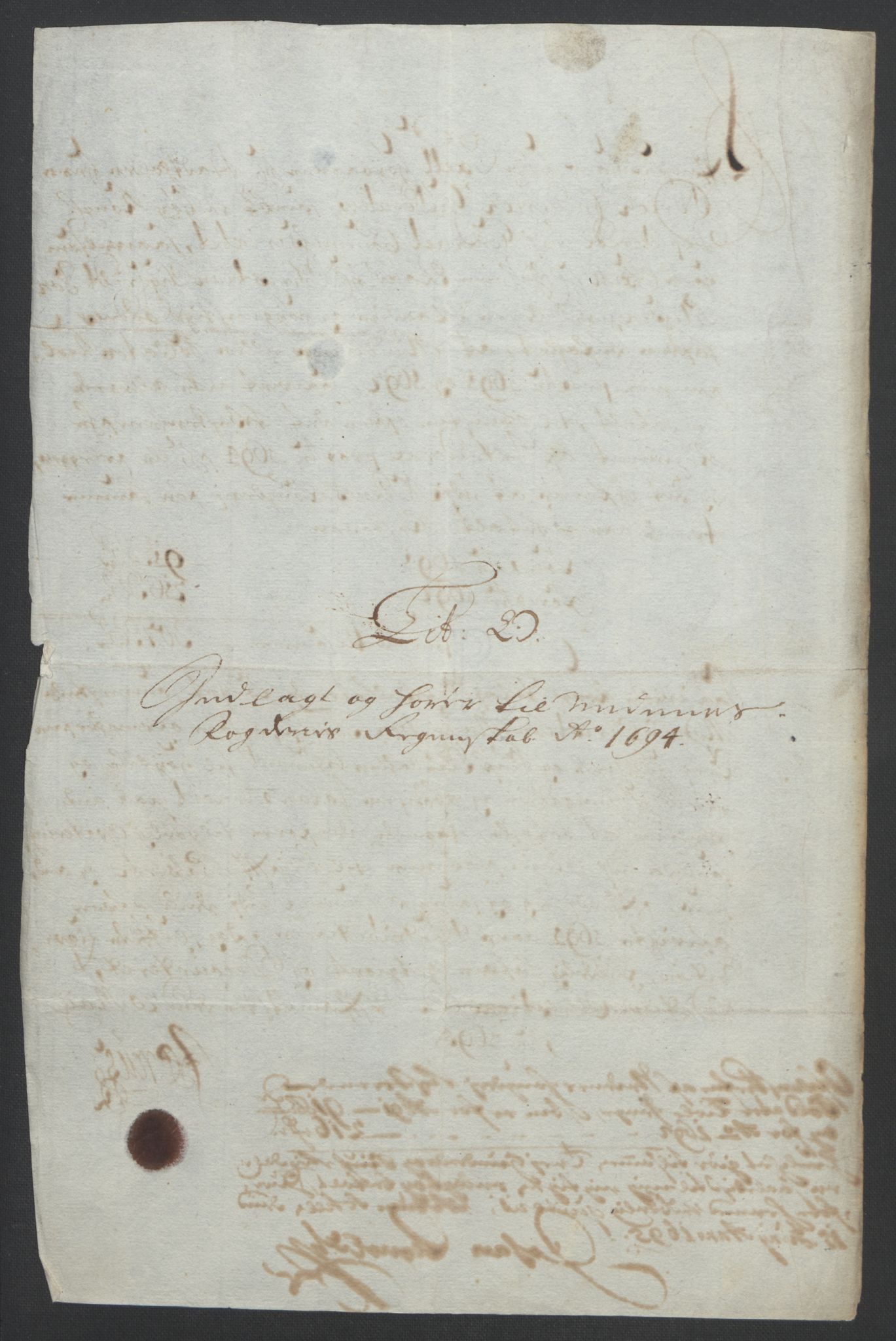 Rentekammeret inntil 1814, Reviderte regnskaper, Fogderegnskap, RA/EA-4092/R39/L2312: Fogderegnskap Nedenes, 1693-1695, p. 221