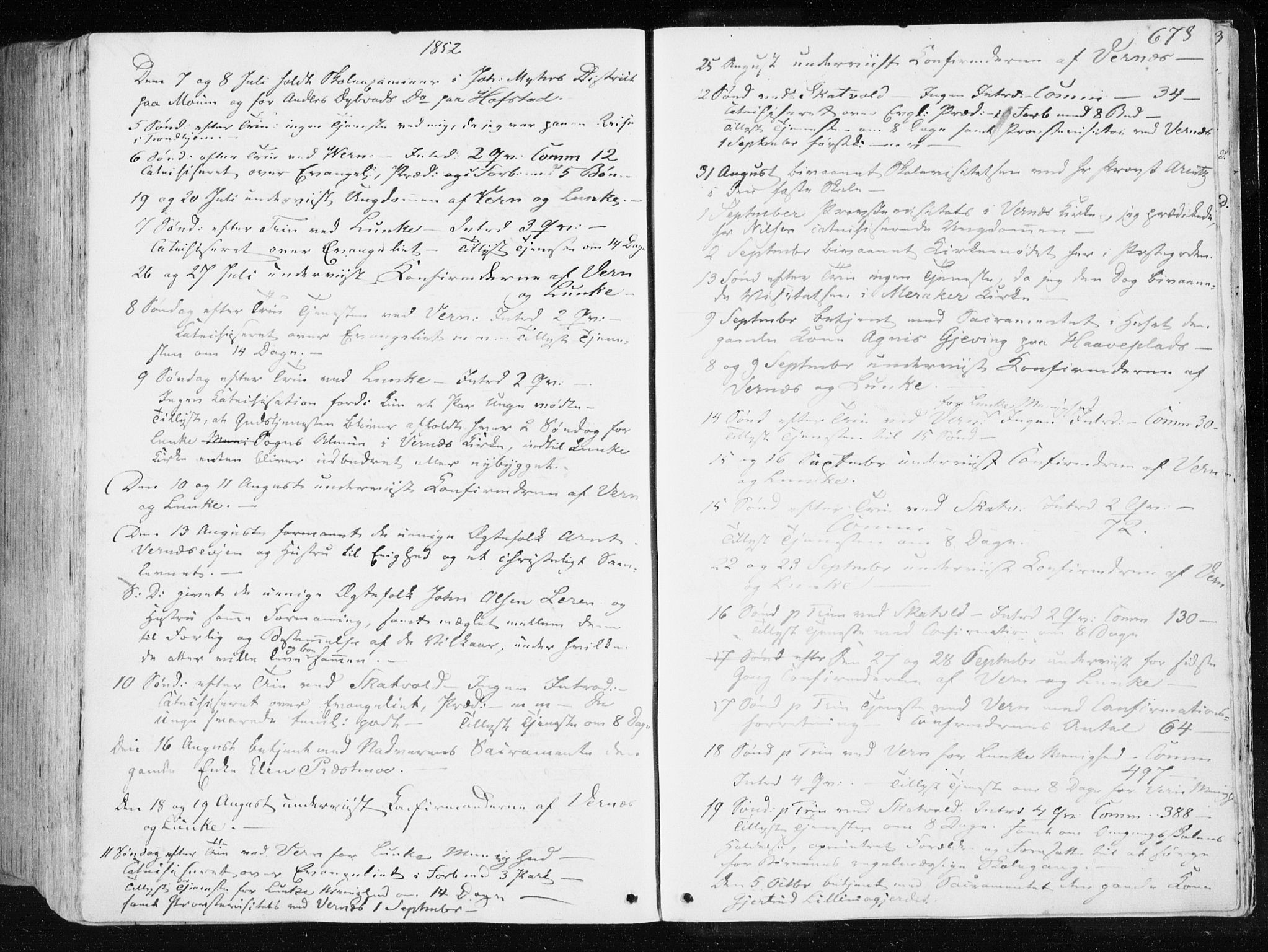 Ministerialprotokoller, klokkerbøker og fødselsregistre - Nord-Trøndelag, AV/SAT-A-1458/709/L0074: Parish register (official) no. 709A14, 1845-1858, p. 678