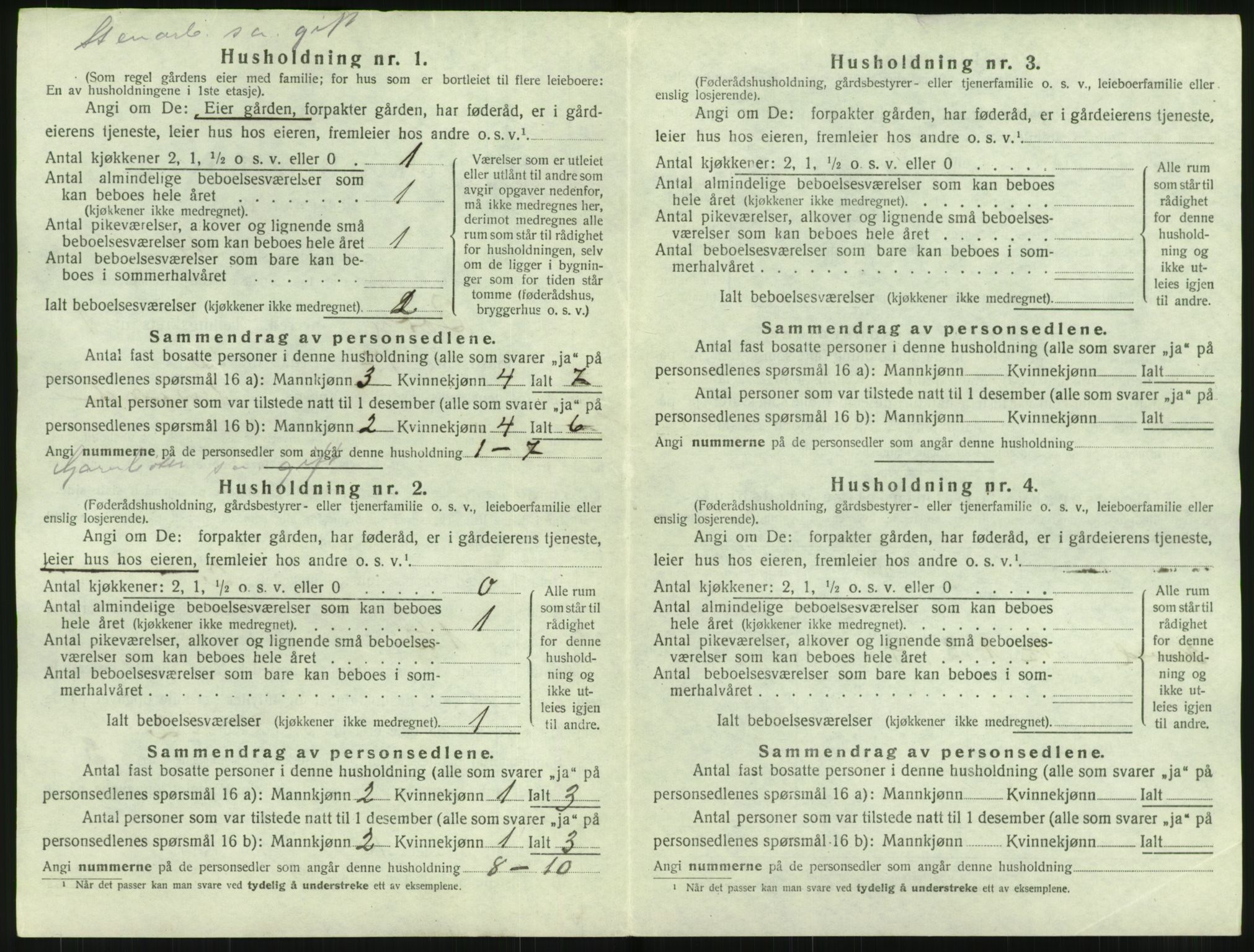 SAT, 1920 census for Borge, 1920, p. 60