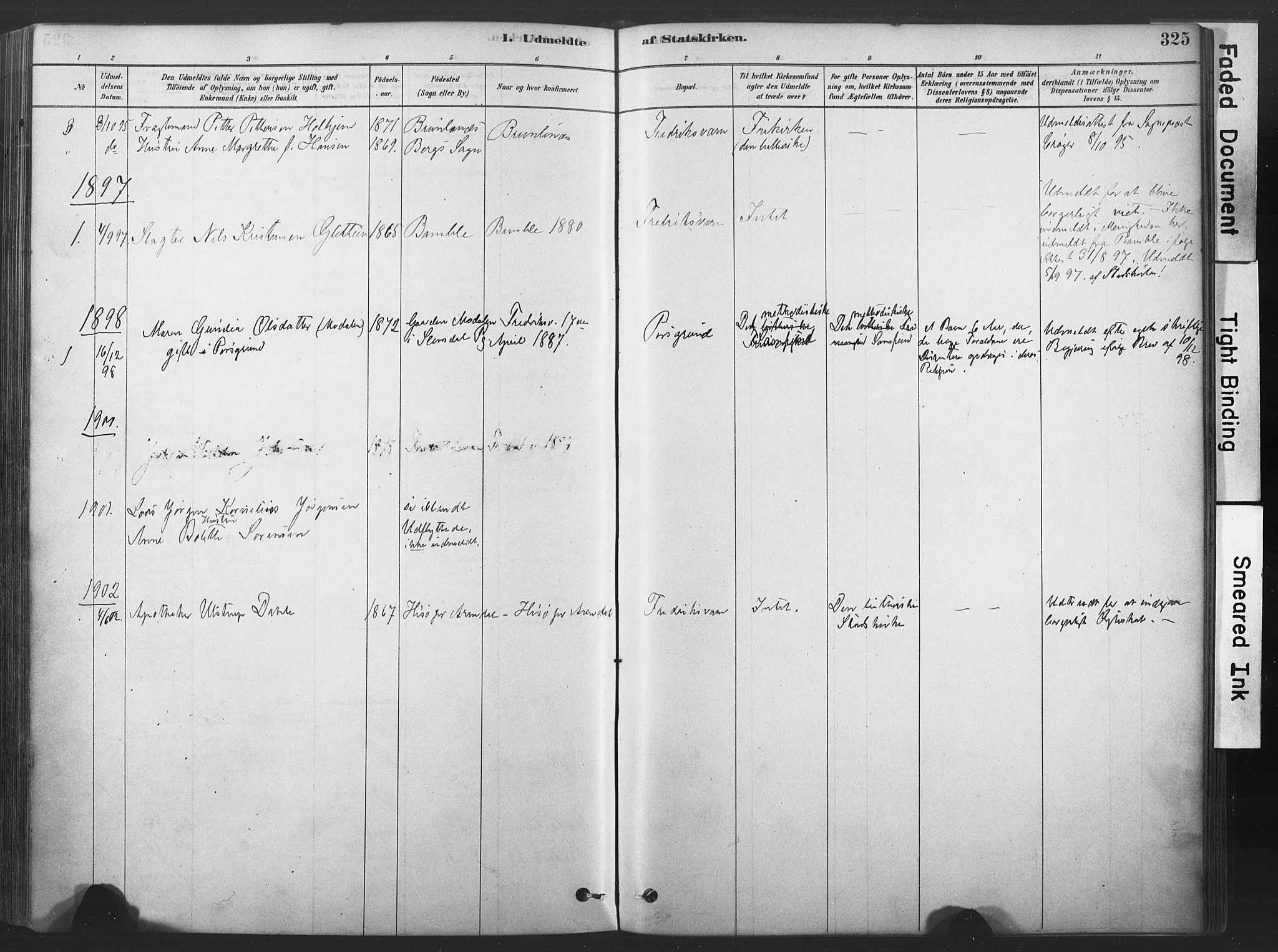 Stavern kirkebøker, AV/SAKO-A-318/F/Fa/L0008: Parish register (official) no. 8, 1878-1905, p. 325