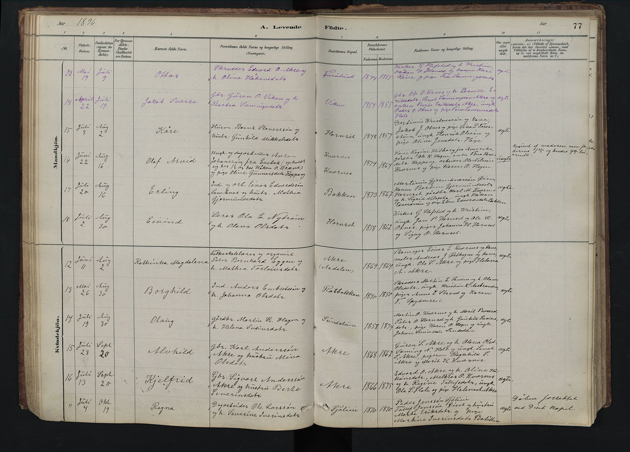 Rendalen prestekontor, SAH/PREST-054/H/Ha/Hab/L0009: Parish register (copy) no. 9, 1879-1902, p. 77