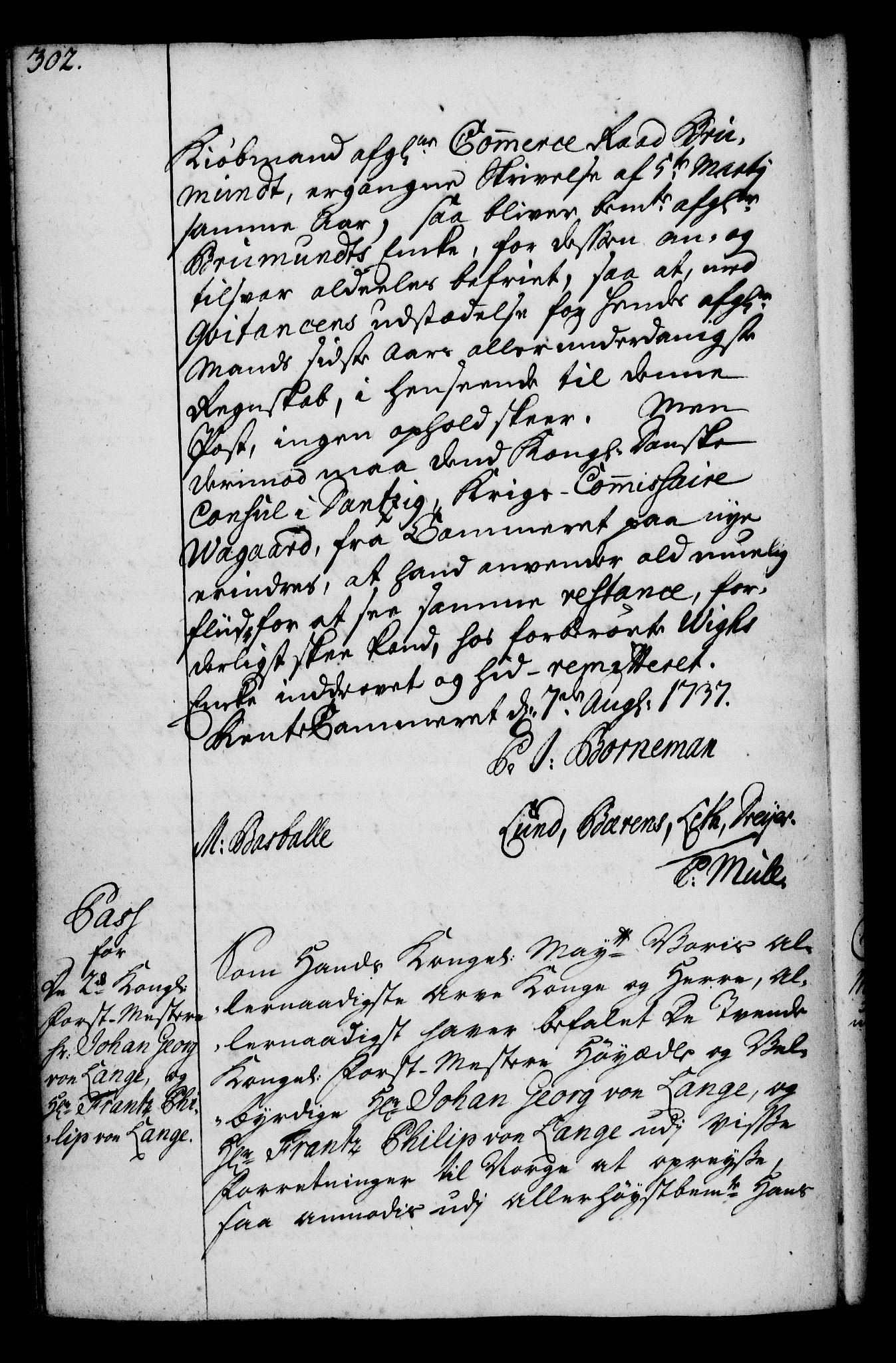 Rentekammeret, Kammerkanselliet, RA/EA-3111/G/Gg/Gga/L0004: Norsk ekspedisjonsprotokoll med register (merket RK 53.4), 1734-1741, p. 302
