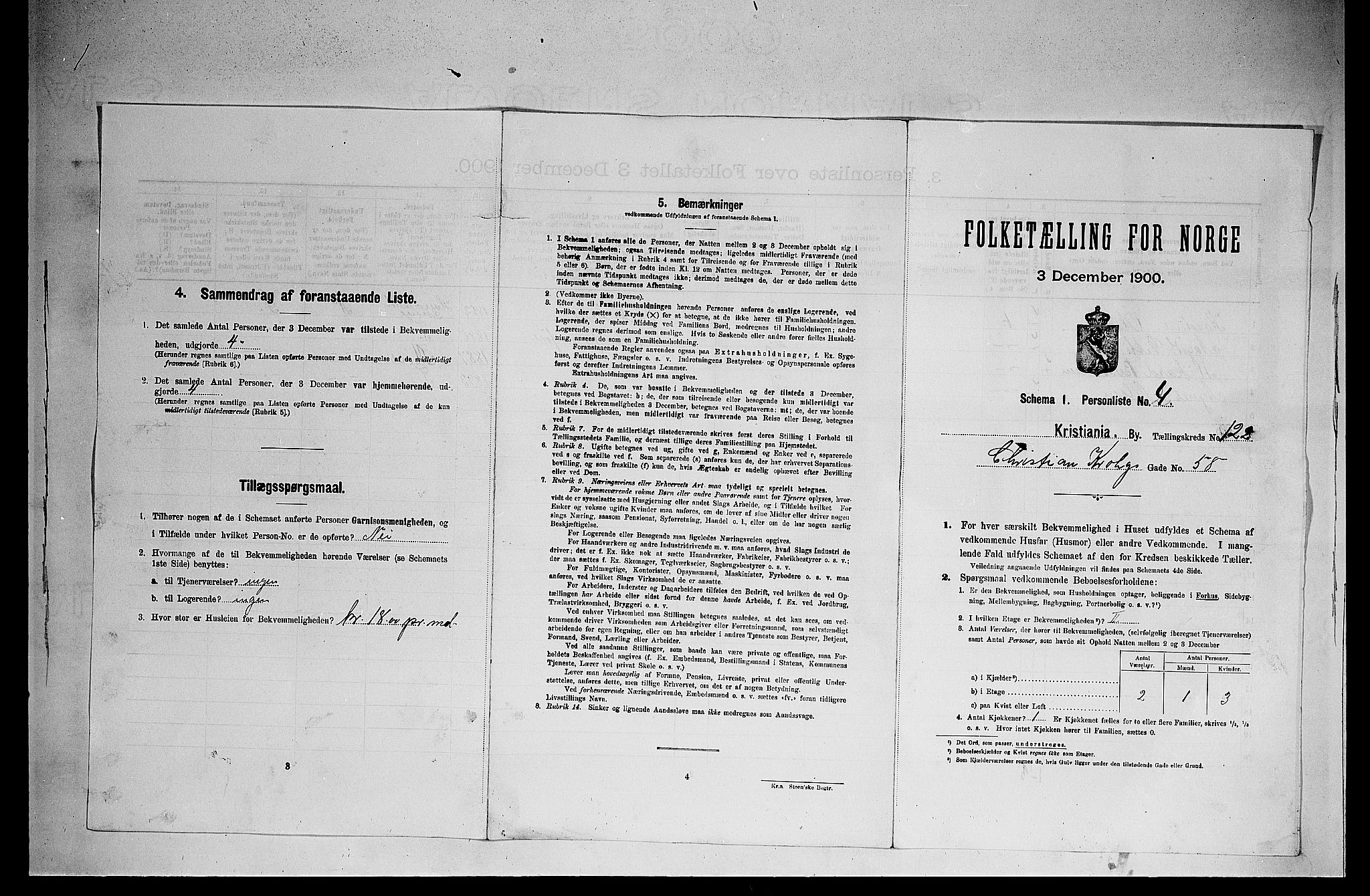 SAO, 1900 census for Kristiania, 1900, p. 12553