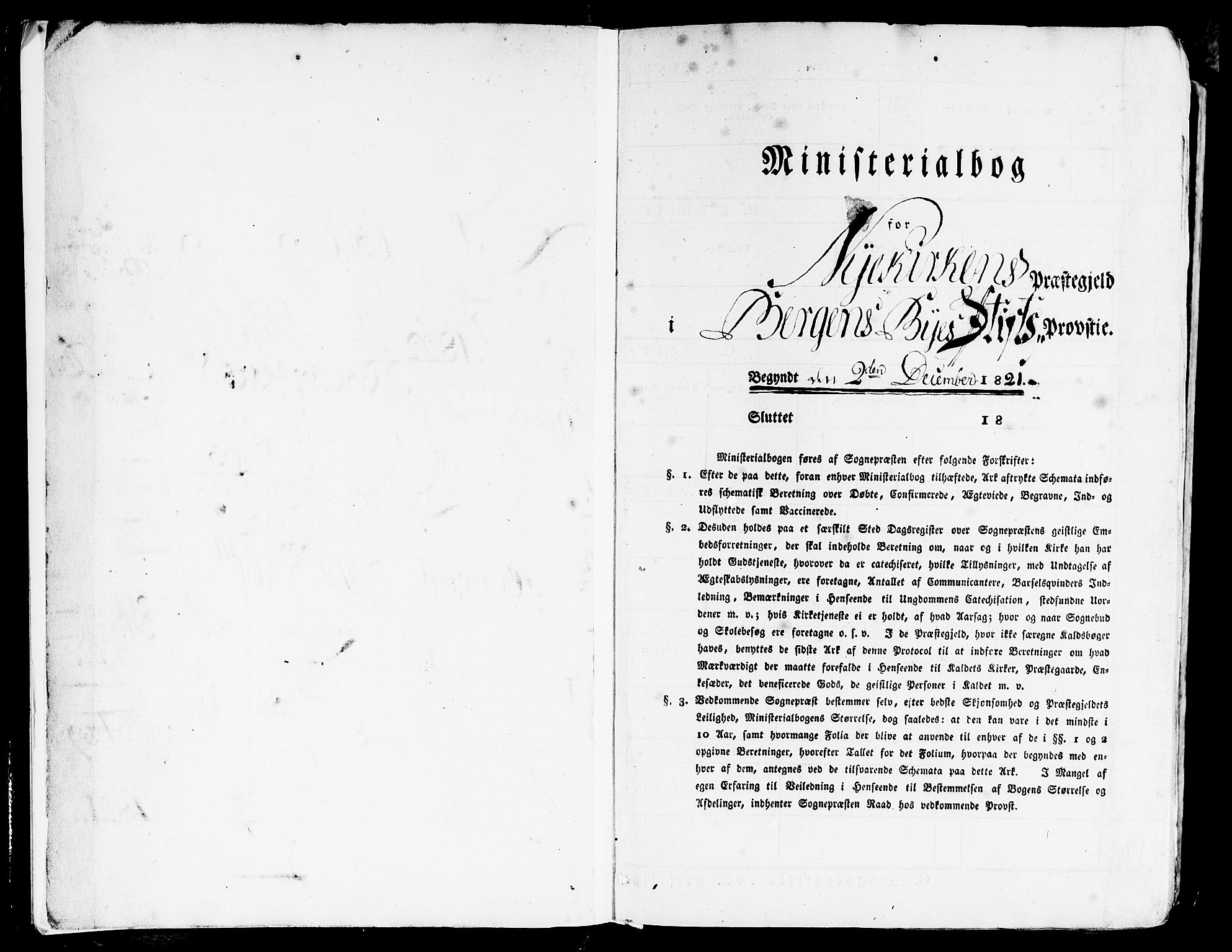 Nykirken Sokneprestembete, AV/SAB-A-77101/H/Haa/L0012: Parish register (official) no. A 12, 1821-1844