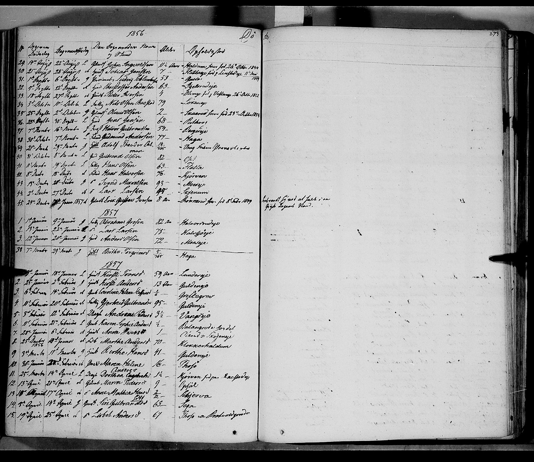 Jevnaker prestekontor, SAH/PREST-116/H/Ha/Haa/L0006: Parish register (official) no. 6, 1837-1857, p. 273