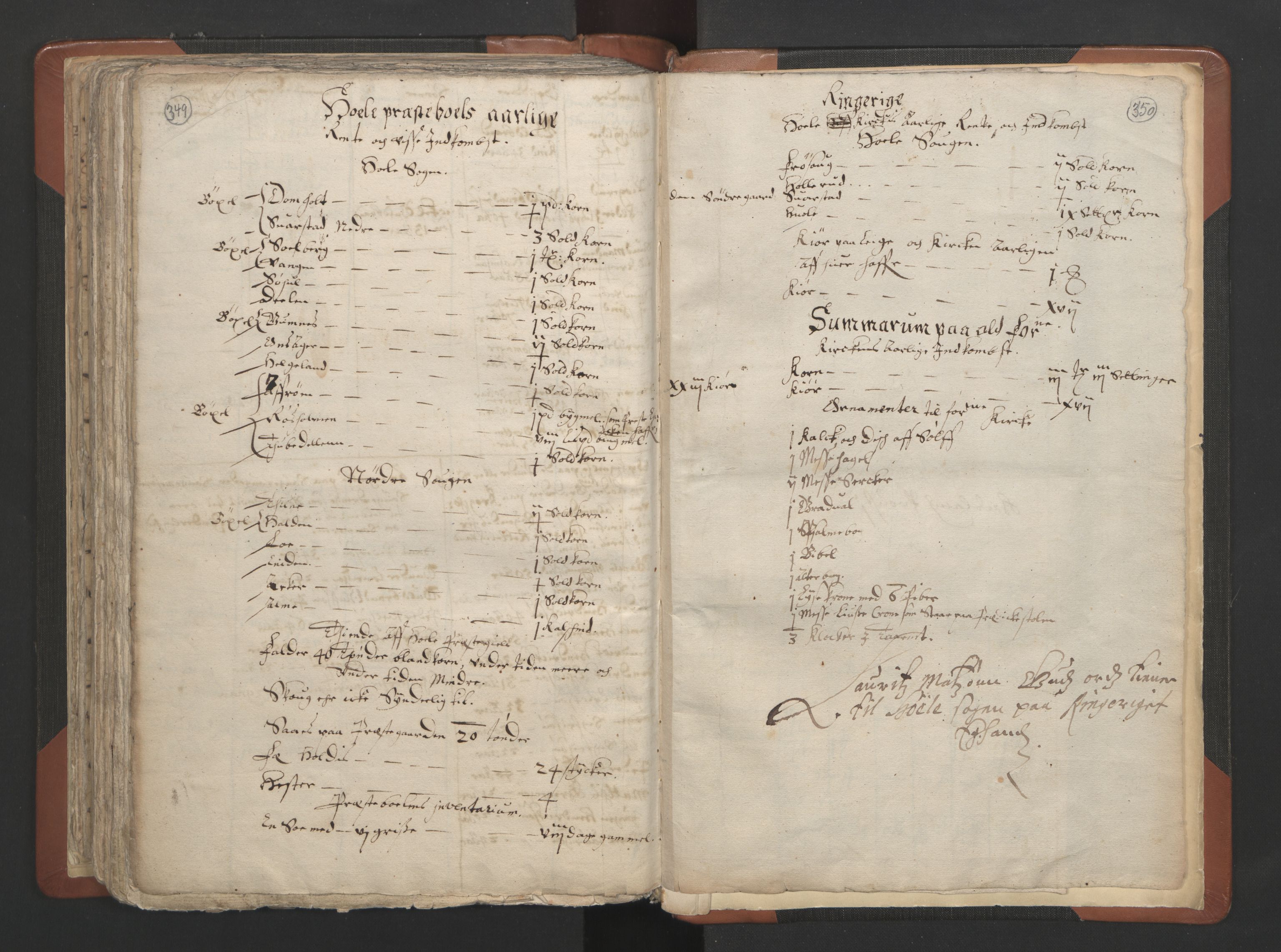 RA, Vicar's Census 1664-1666, no. 7: Hadeland deanery, 1664-1666, p. 349-350