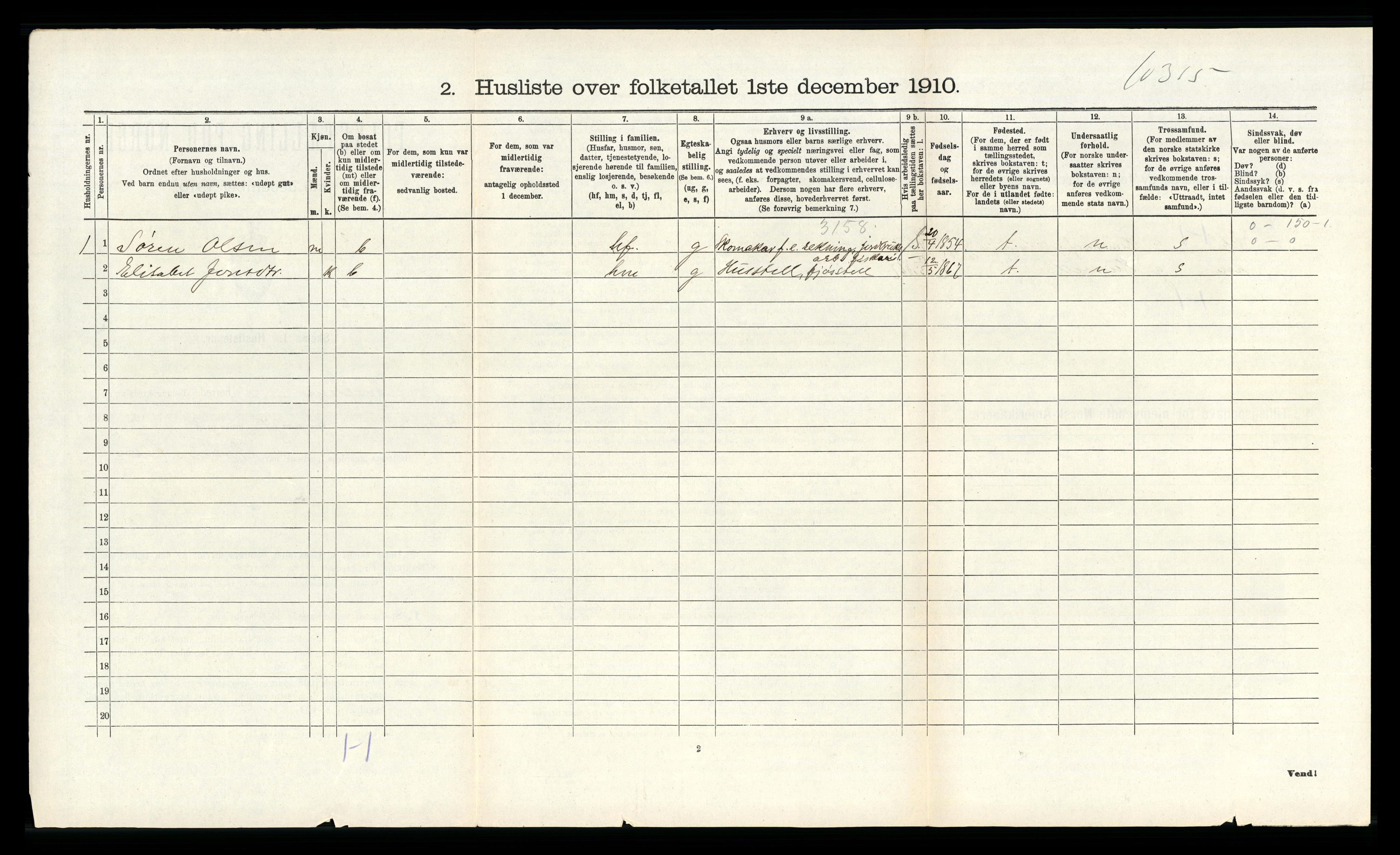 RA, 1910 census for Avaldsnes, 1910, p. 192