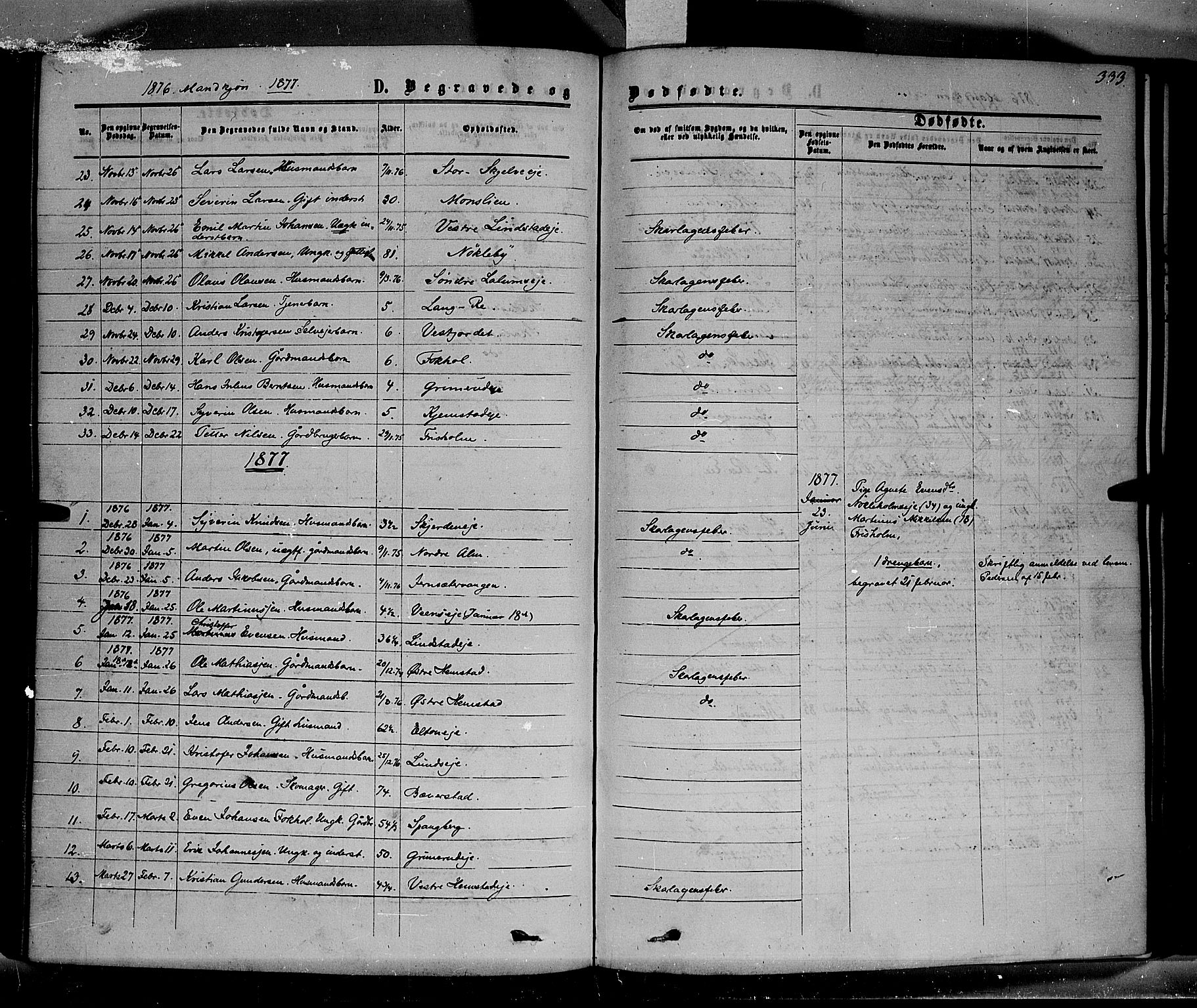 Stange prestekontor, SAH/PREST-002/K/L0013: Parish register (official) no. 13, 1862-1879, p. 333