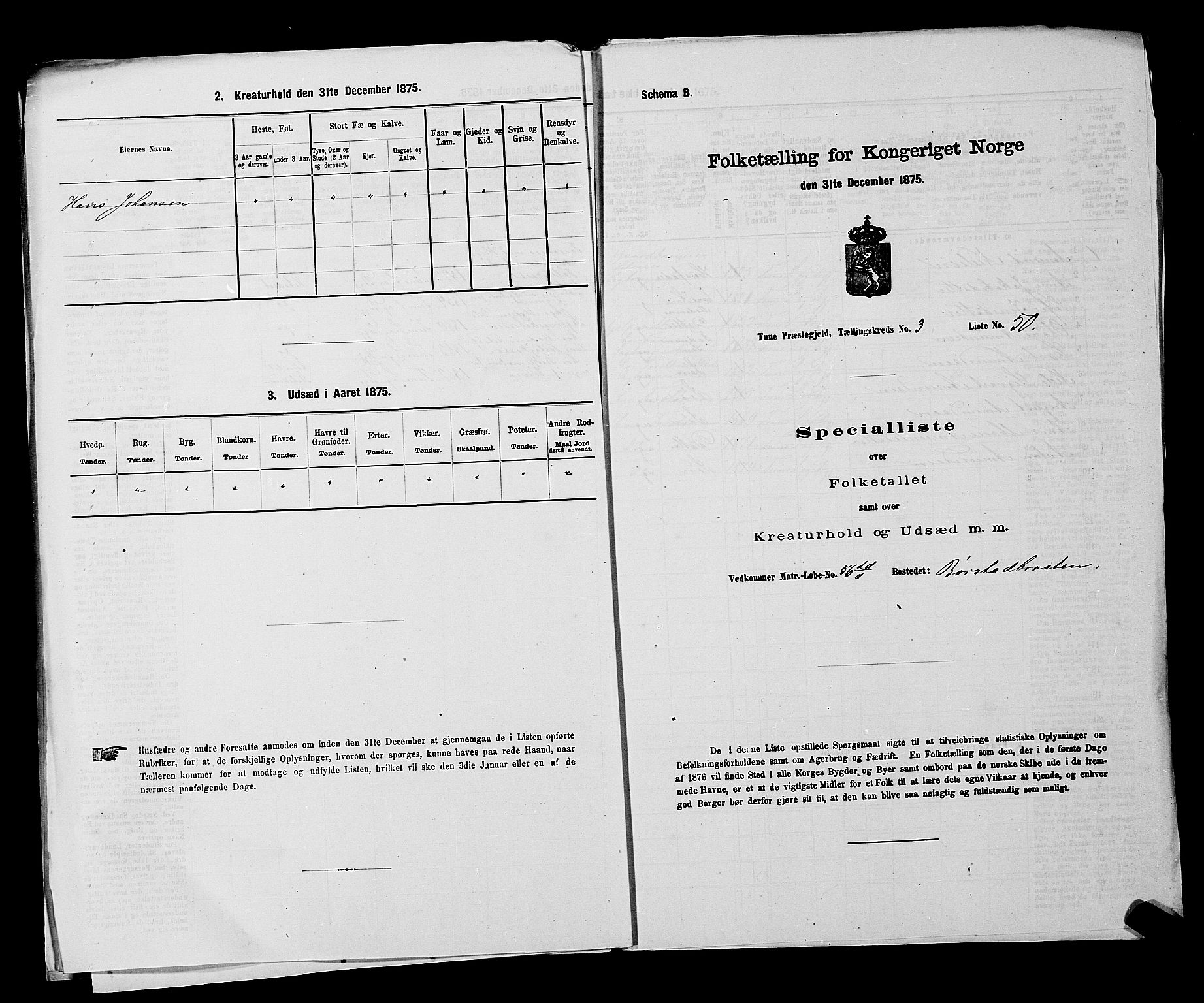 RA, 1875 census for 0130P Tune, 1875, p. 528