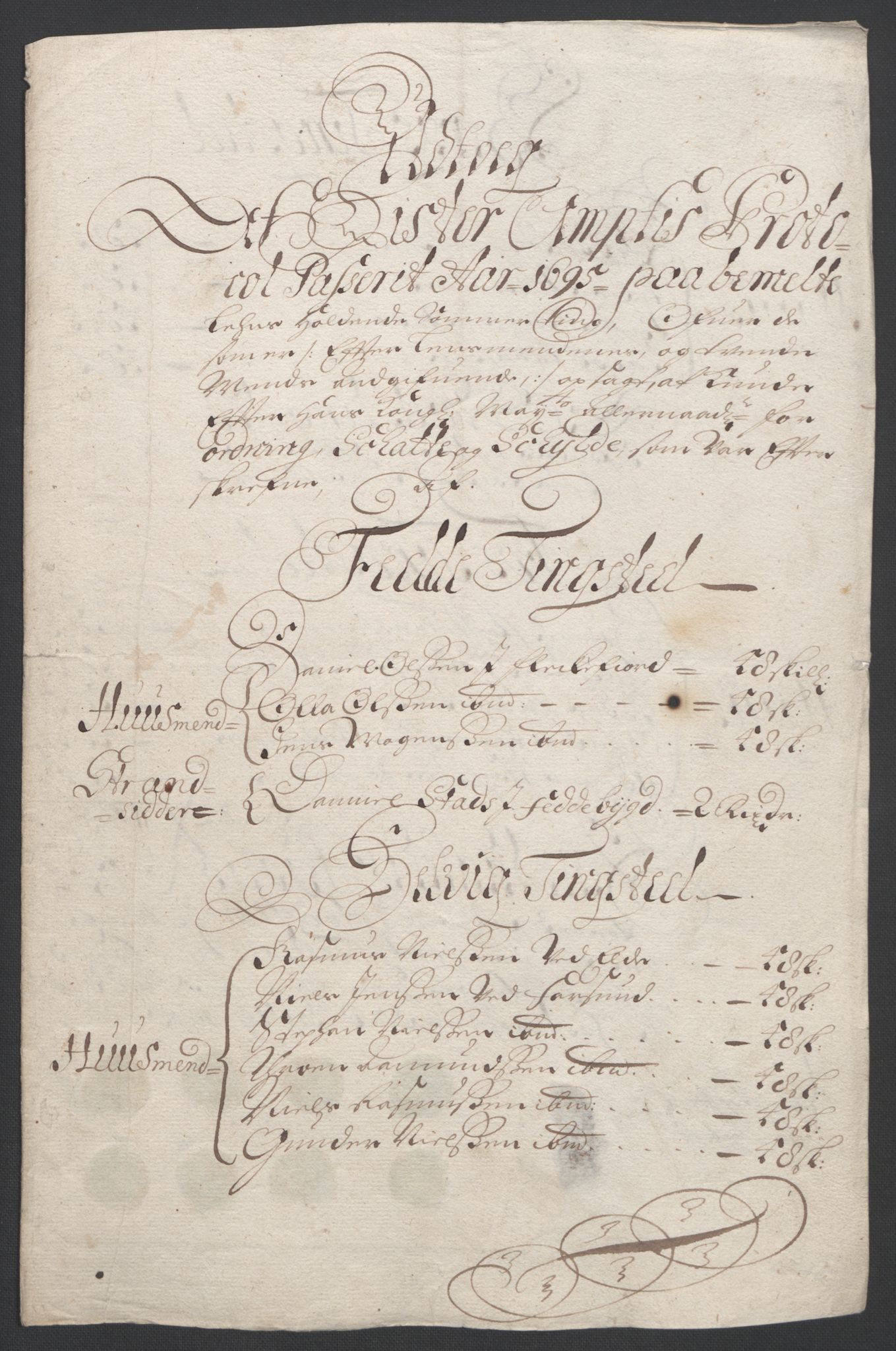 Rentekammeret inntil 1814, Reviderte regnskaper, Fogderegnskap, RA/EA-4092/R43/L2545: Fogderegnskap Lista og Mandal, 1694-1695, p. 225