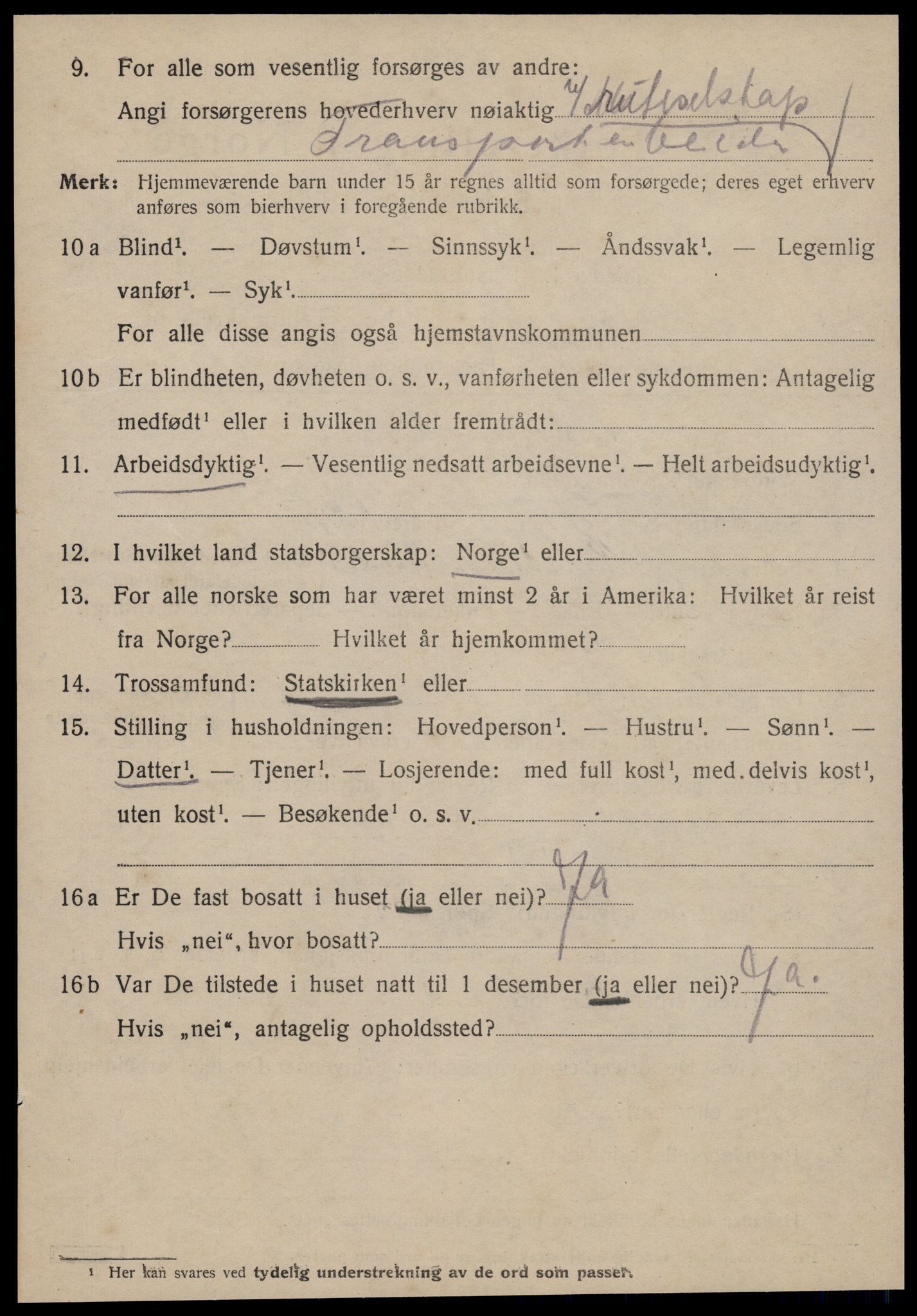 SAT, 1920 census for Kristiansund, 1920, p. 14908