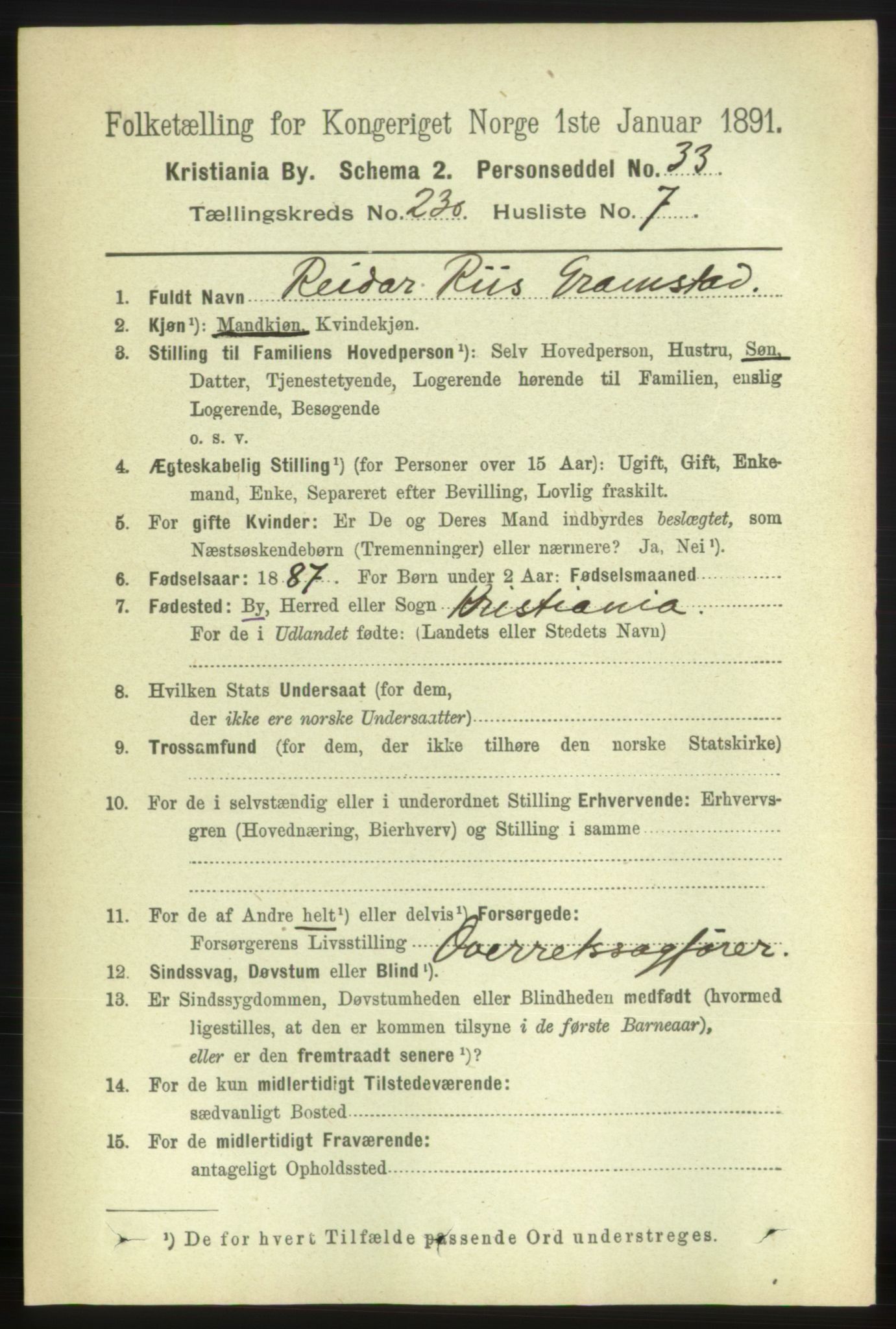 RA, 1891 census for 0301 Kristiania, 1891, p. 142389