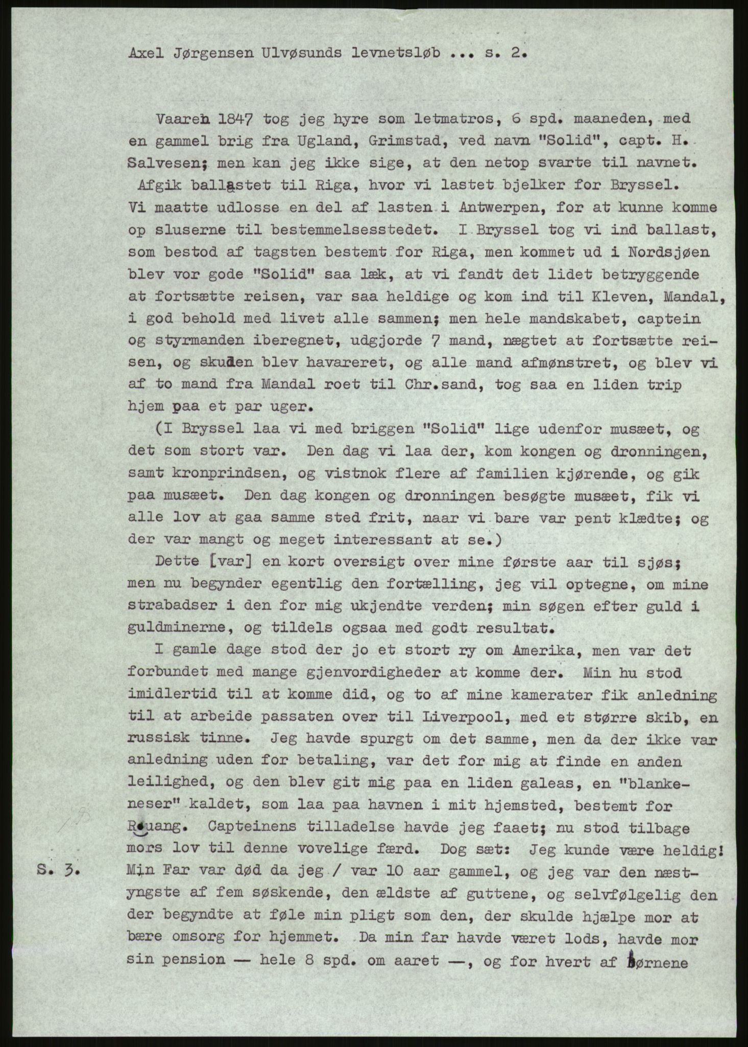 Samlinger til kildeutgivelse, Amerikabrevene, AV/RA-EA-4057/F/L0026: Innlån fra Aust-Agder: Aust-Agder-Arkivet - Erickson, 1838-1914, p. 595