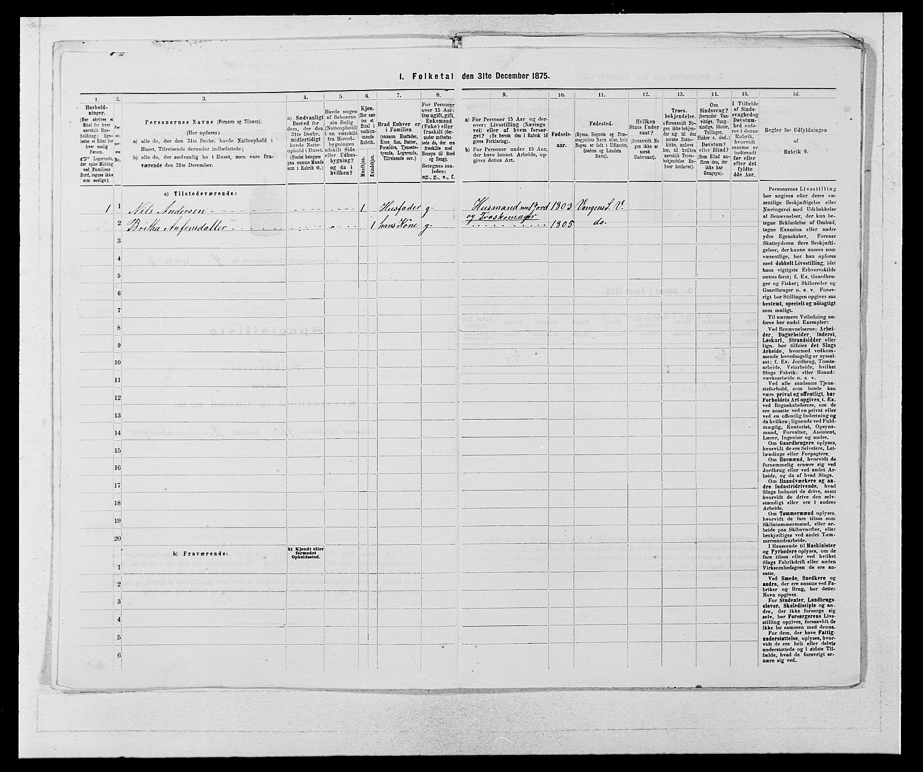 SAB, 1875 census for 1235P Voss, 1875, p. 468