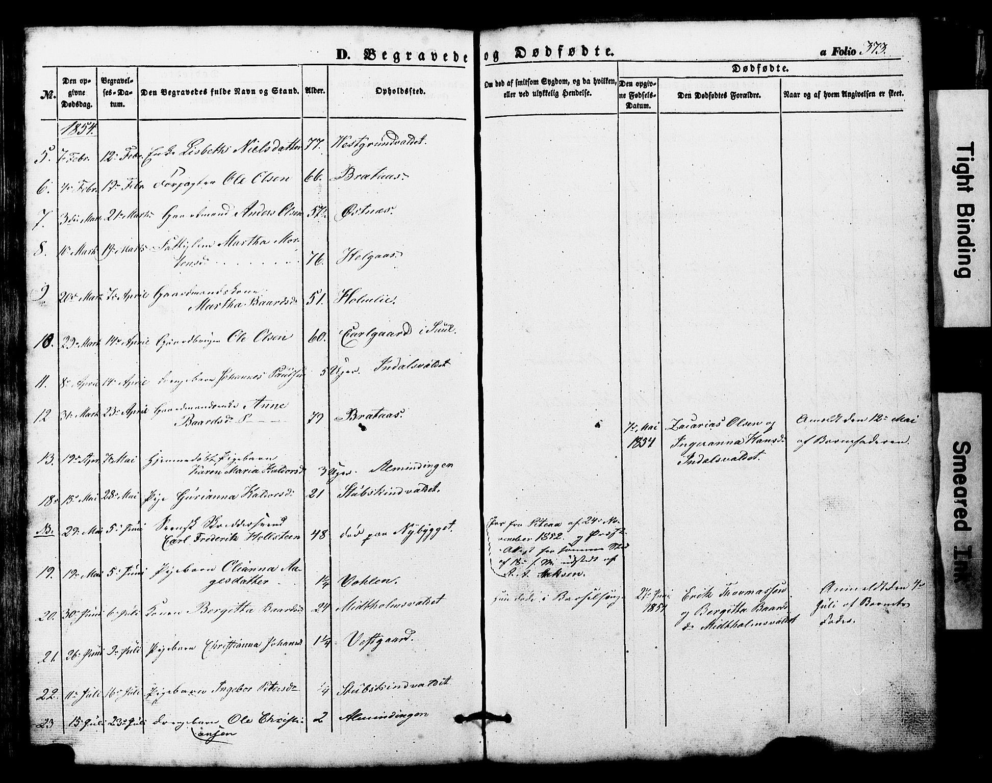 Ministerialprotokoller, klokkerbøker og fødselsregistre - Nord-Trøndelag, AV/SAT-A-1458/724/L0268: Parish register (copy) no. 724C04, 1846-1878, p. 373