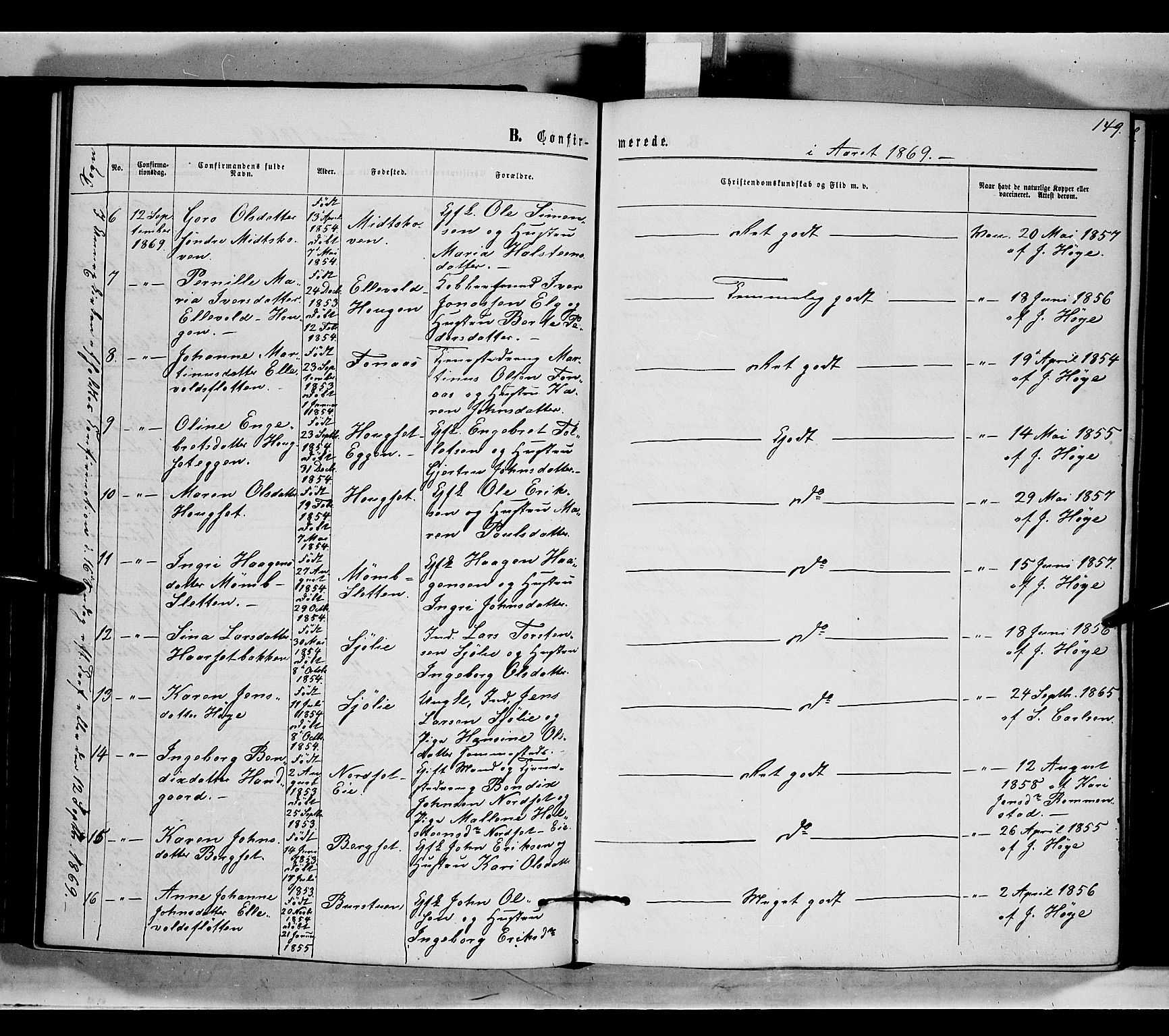 Rendalen prestekontor, AV/SAH-PREST-054/H/Ha/Haa/L0006: Parish register (official) no. 6, 1867-1877, p. 149