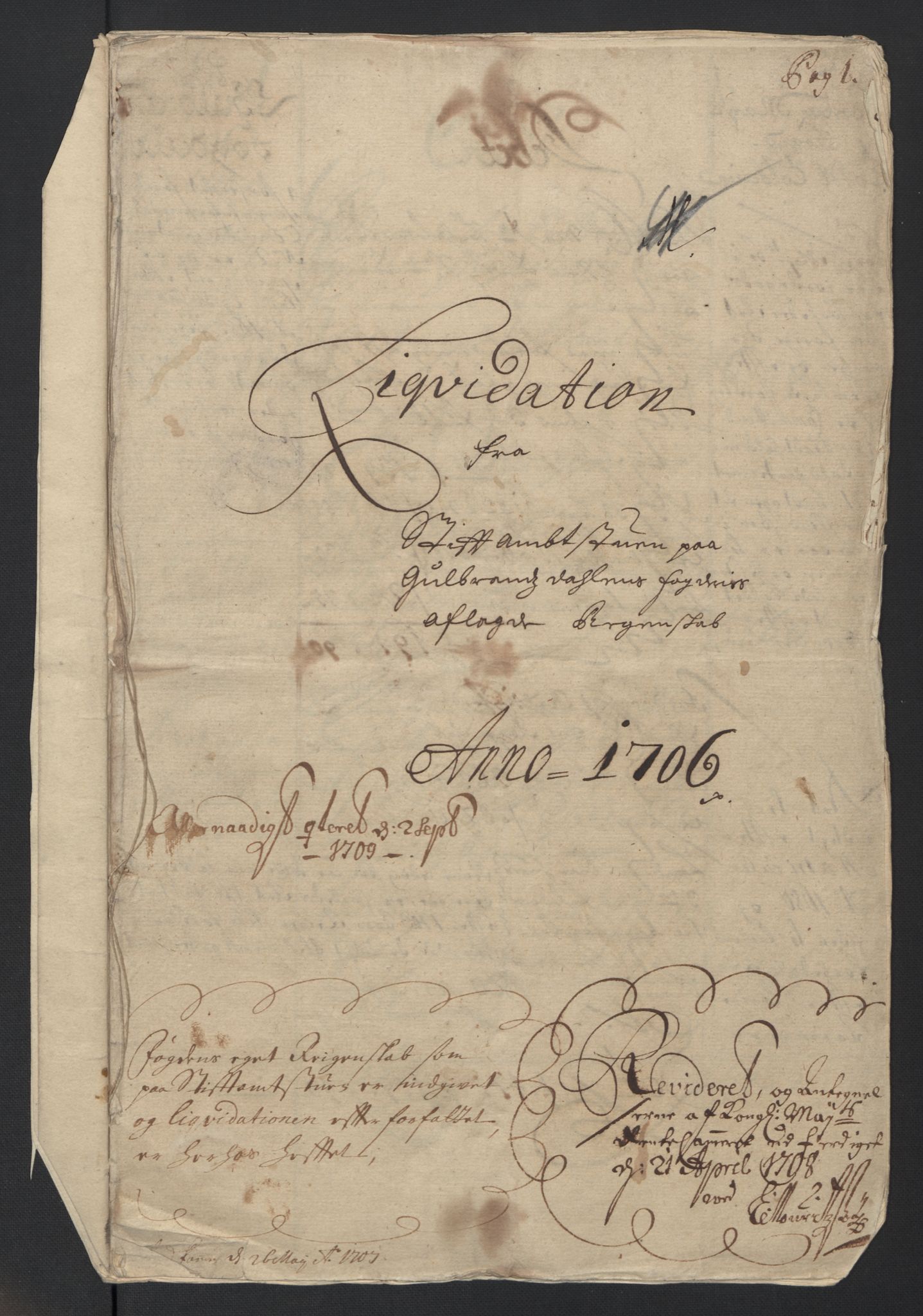 Rentekammeret inntil 1814, Reviderte regnskaper, Fogderegnskap, AV/RA-EA-4092/R17/L1178: Fogderegnskap Gudbrandsdal, 1705-1707, p. 153