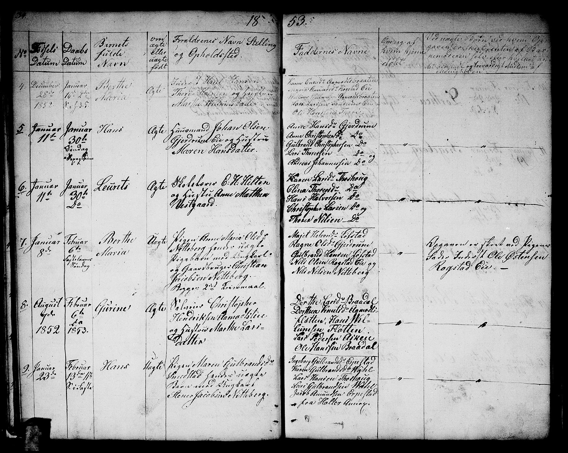 Gjerdrum prestekontor Kirkebøker, AV/SAO-A-10412b/G/Ga/L0003: Parish register (copy) no. I 3, 1851-1858, p. 34-35