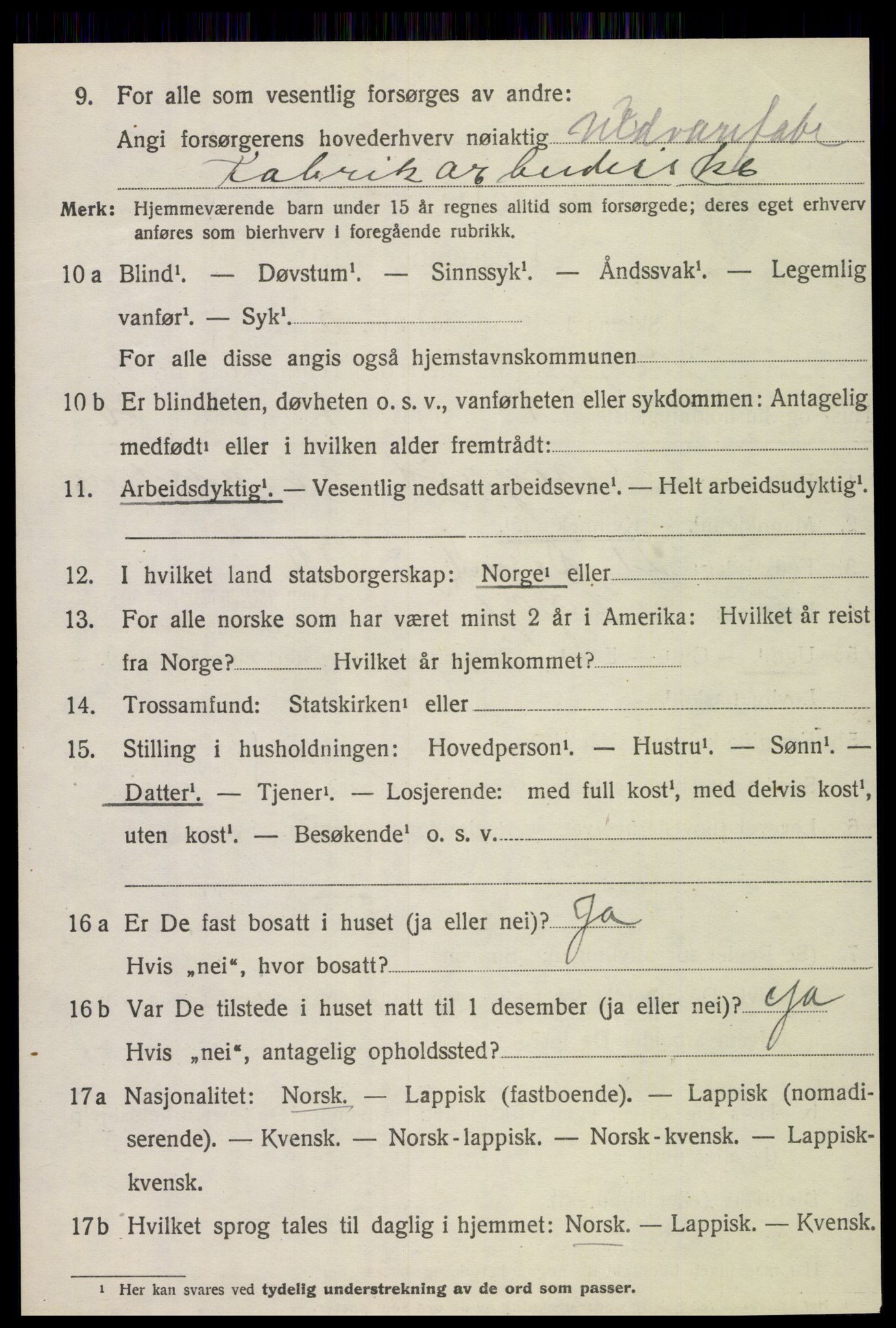 SAT, 1920 census for Egge, 1920, p. 1049