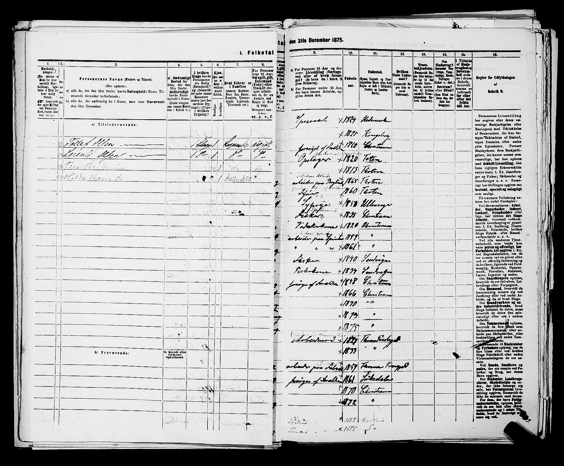 RA, 1875 census for 0301 Kristiania, 1875, p. 5218