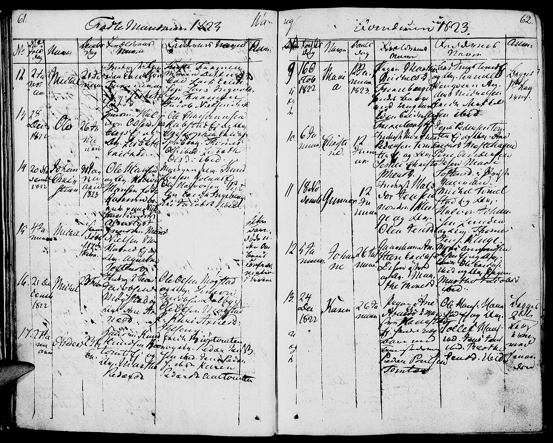 Vang prestekontor, Hedmark, AV/SAH-PREST-008/H/Ha/Haa/L0006: Parish register (official) no. 6 /1, 1809-1827, p. 61-62