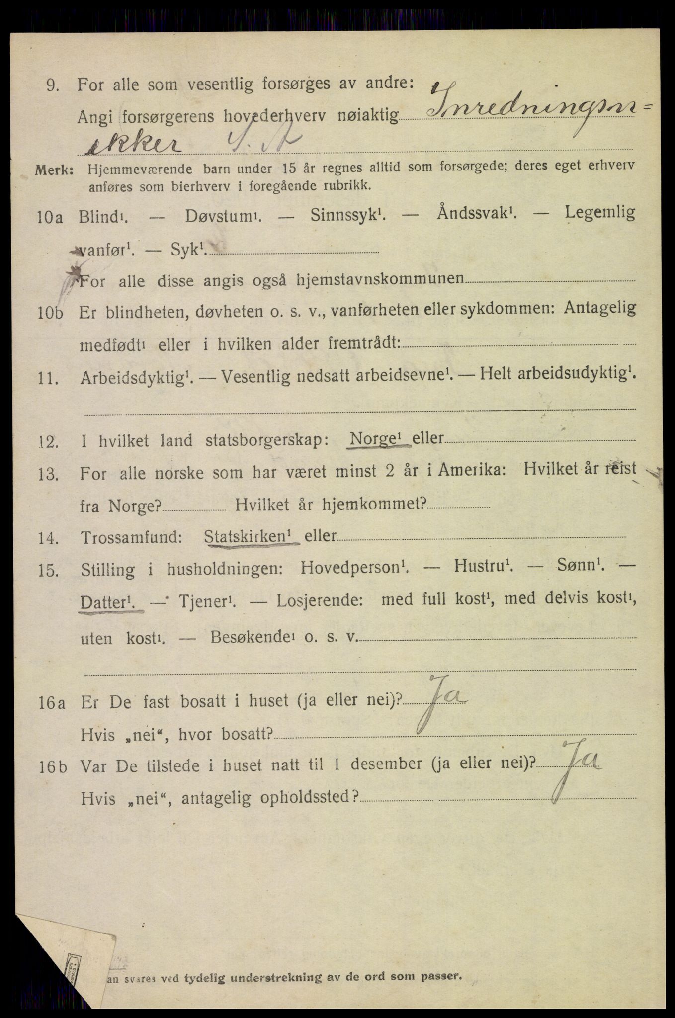 SAH, 1920 census for Trysil, 1920, p. 7120