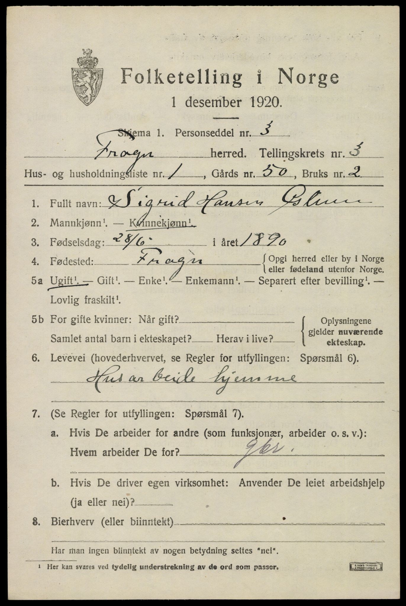 SAO, 1920 census for Frogn, 1920, p. 4459