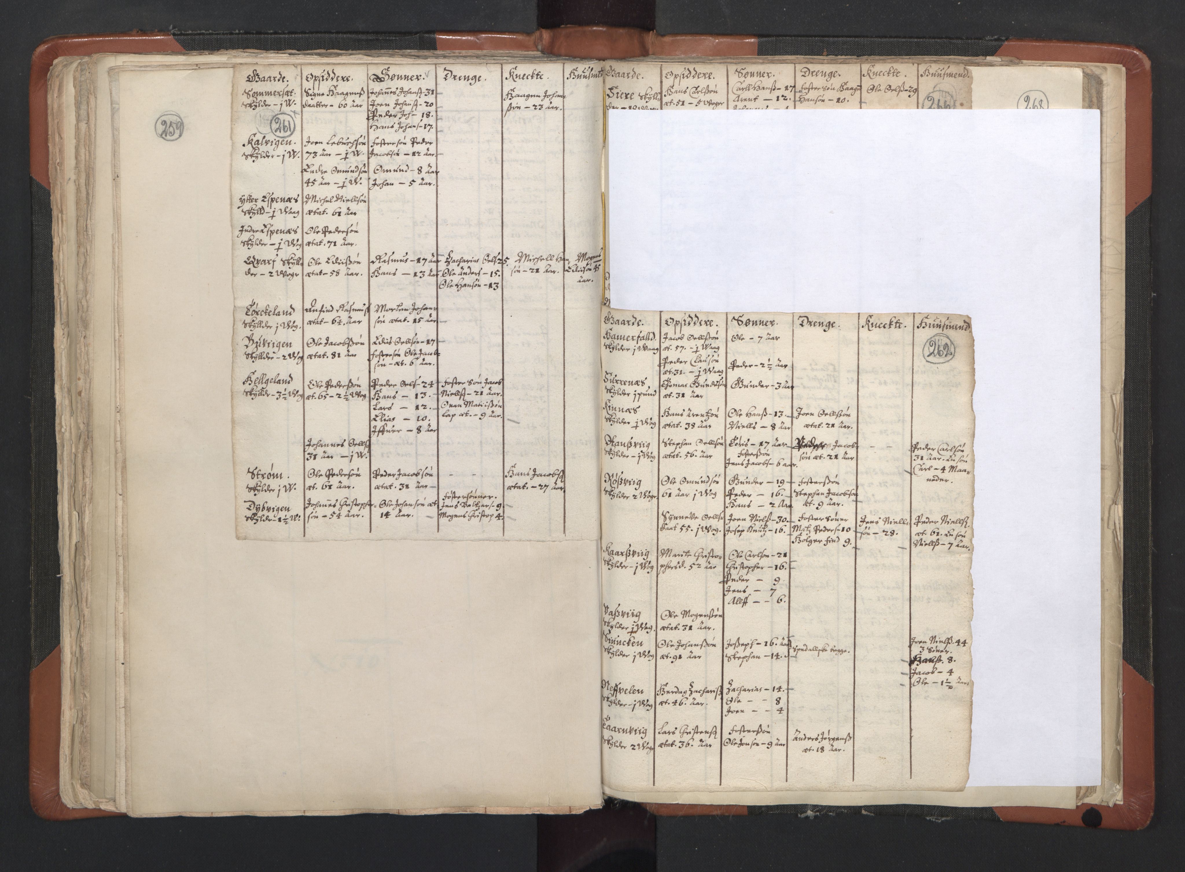 RA, Vicar's Census 1664-1666, no. 35: Helgeland deanery and Salten deanery, 1664-1666, p. 261-262