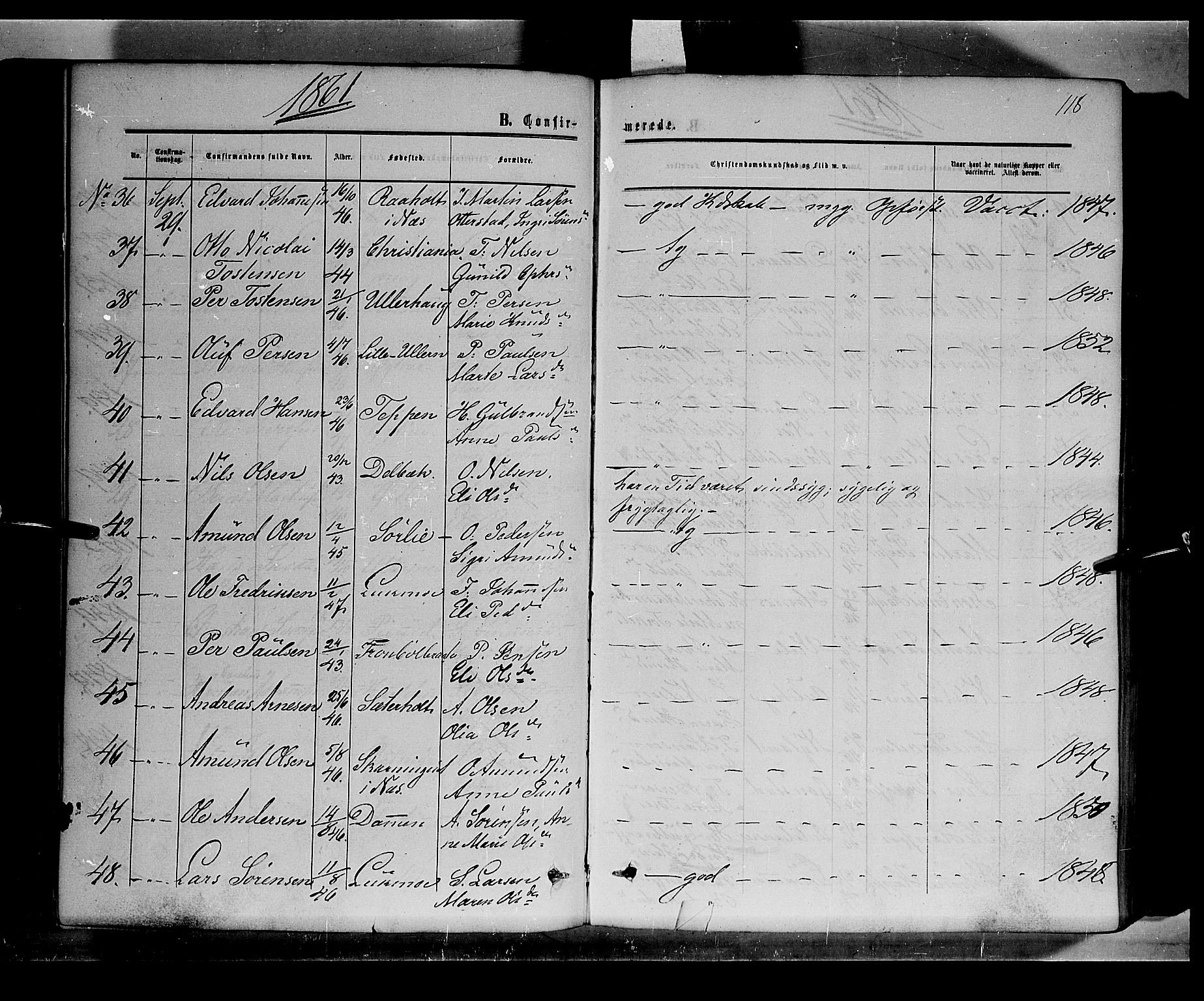 Sør-Odal prestekontor, AV/SAH-PREST-030/H/Ha/Haa/L0002: Parish register (official) no. 2, 1859-1863, p. 118