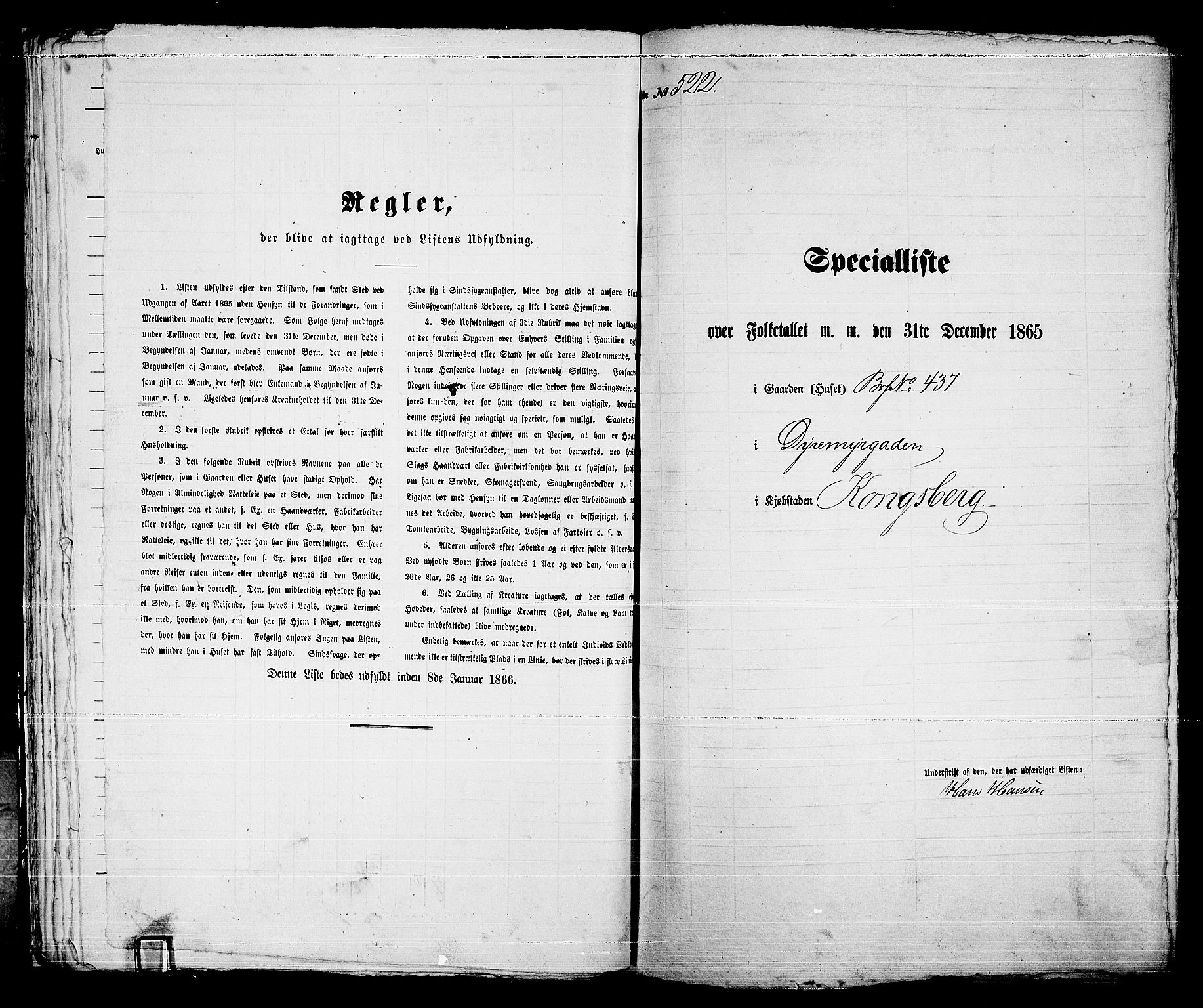 RA, 1865 census for Kongsberg/Kongsberg, 1865, p. 1059