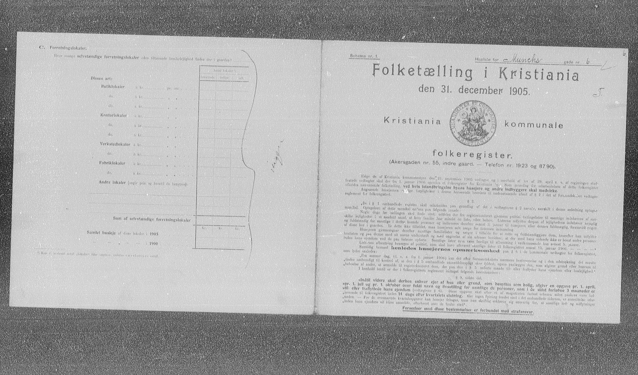 OBA, Municipal Census 1905 for Kristiania, 1905, p. 34990