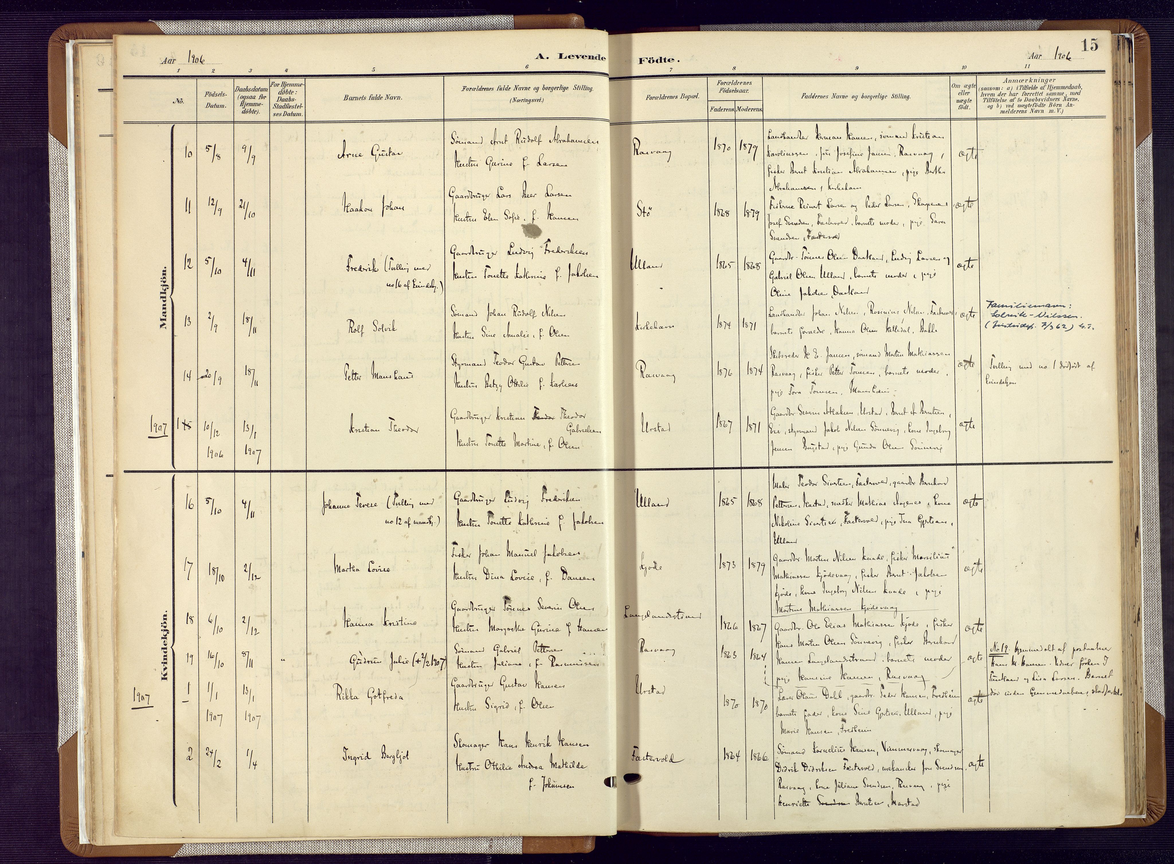 Flekkefjord sokneprestkontor, AV/SAK-1111-0012/F/Fa/Fab/L0007: Parish register (official) no. A 7, 1902-1921, p. 15