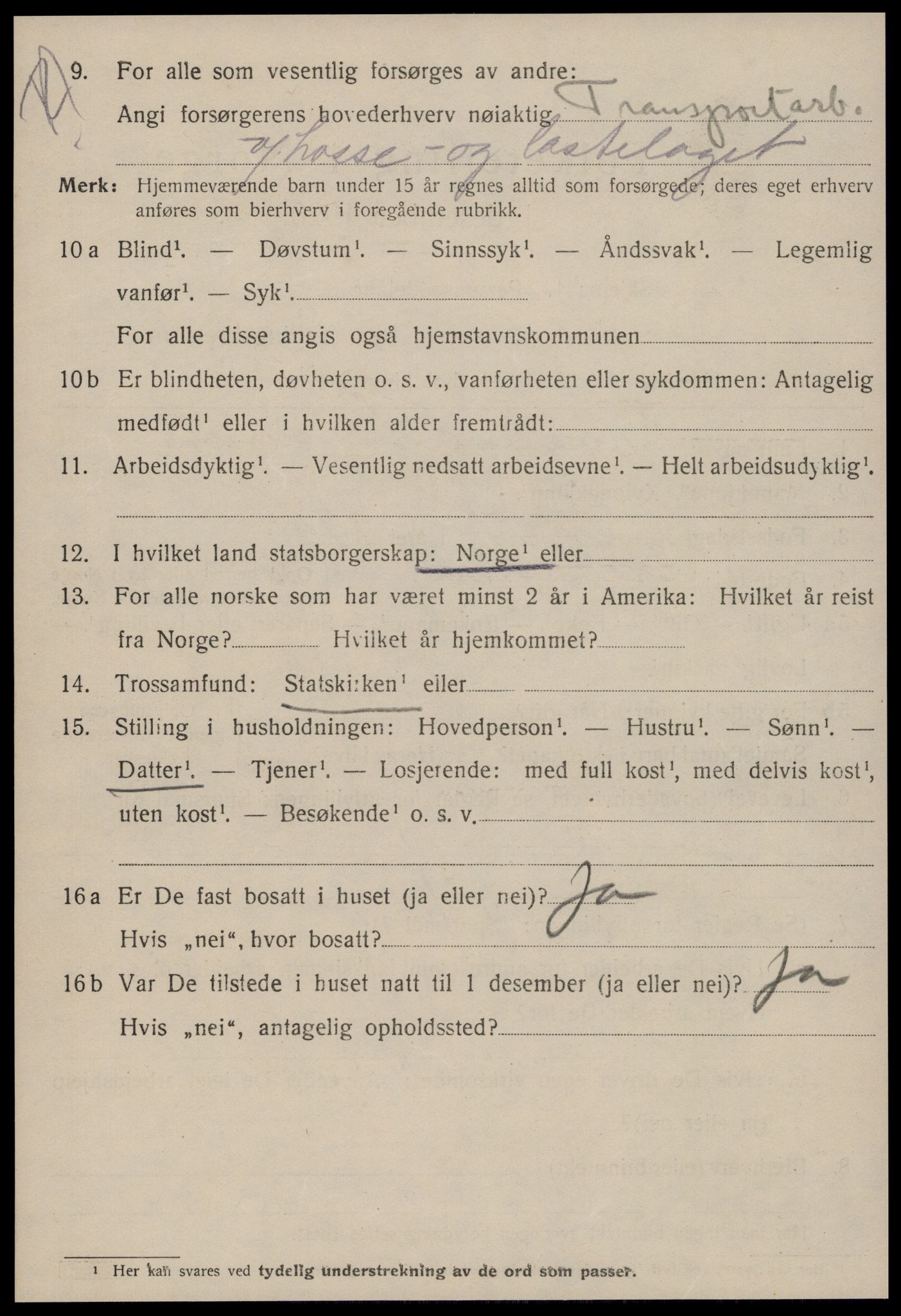 SAT, 1920 census for Kristiansund, 1920, p. 19820