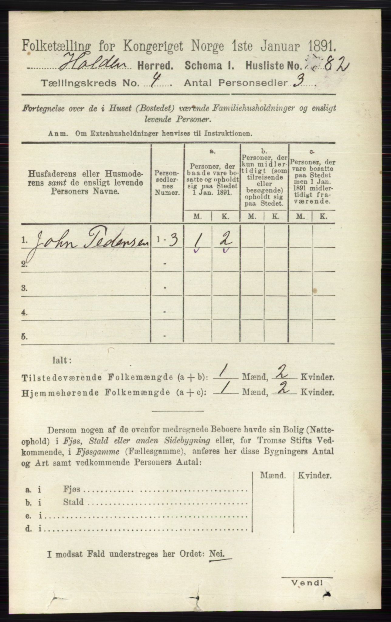 RA, 1891 census for 0819 Holla, 1891, p. 2256