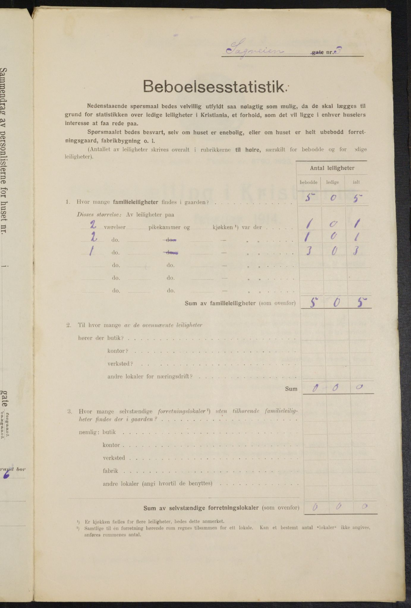 OBA, Municipal Census 1914 for Kristiania, 1914, p. 86273