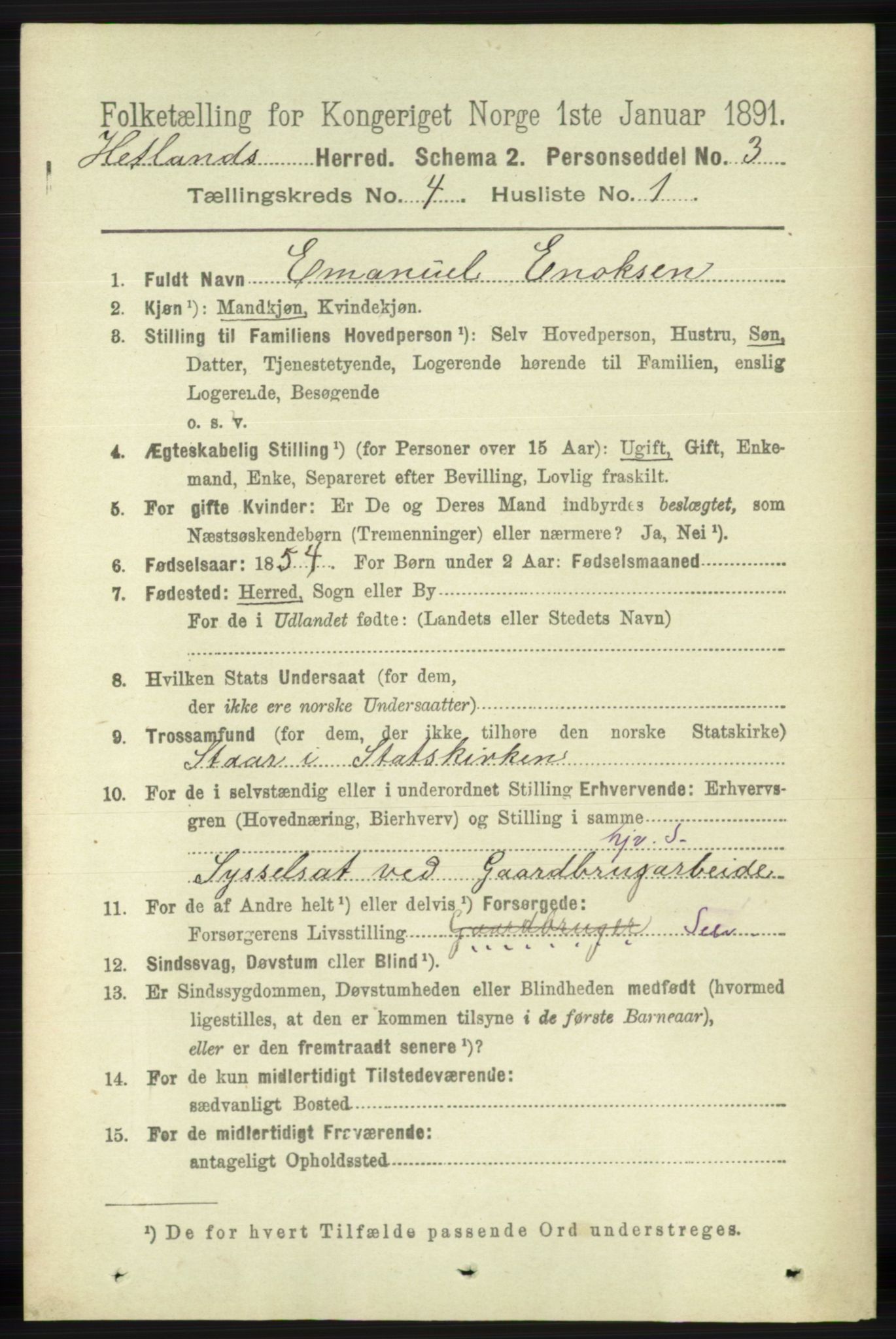 RA, 1891 census for 1126 Hetland, 1891, p. 1986