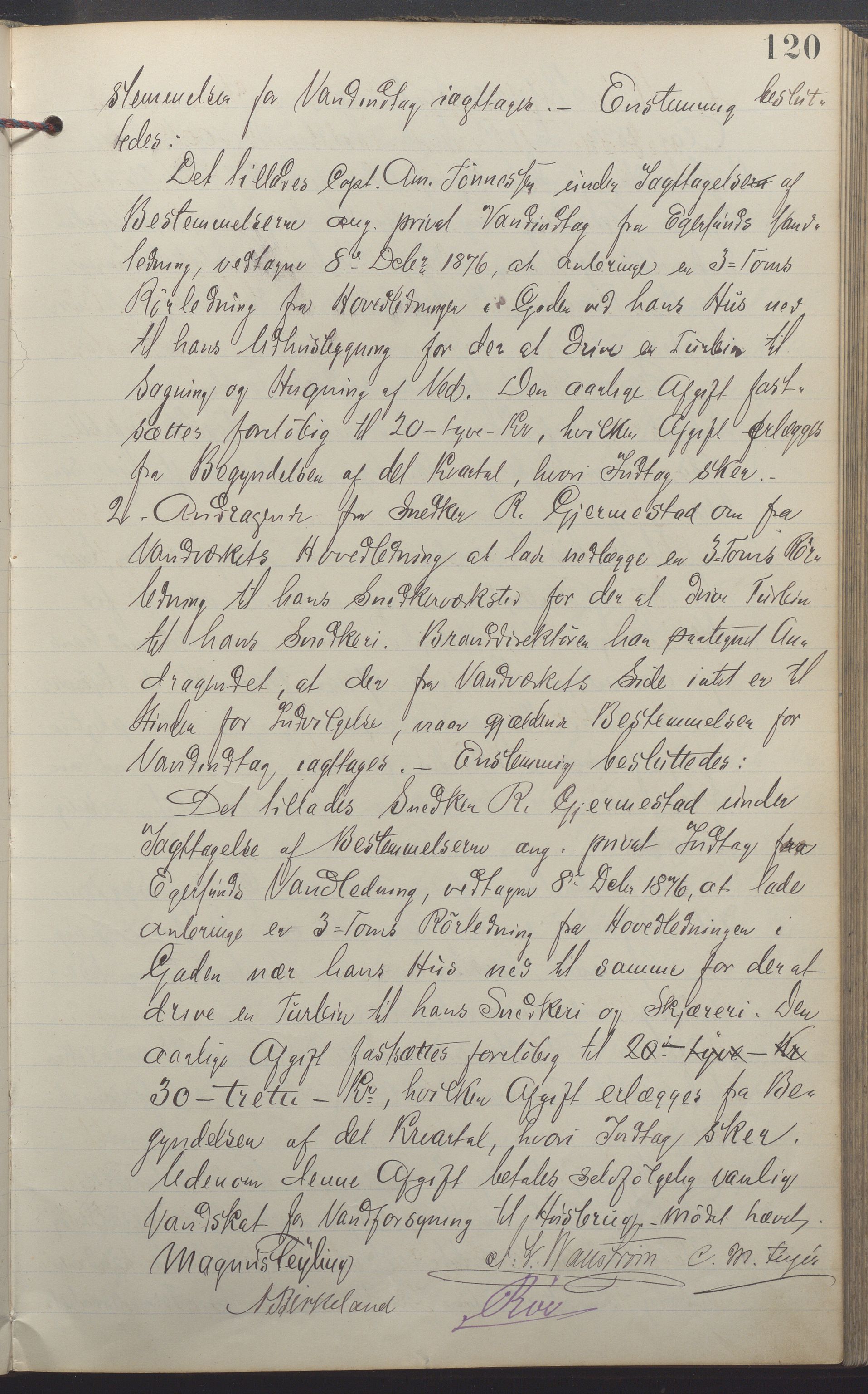 Egersund kommune (Ladested) - Formannskapet, IKAR/K-100502/A/L0005: Forhandlingsprotokoll, 1888-1897, p. 120a