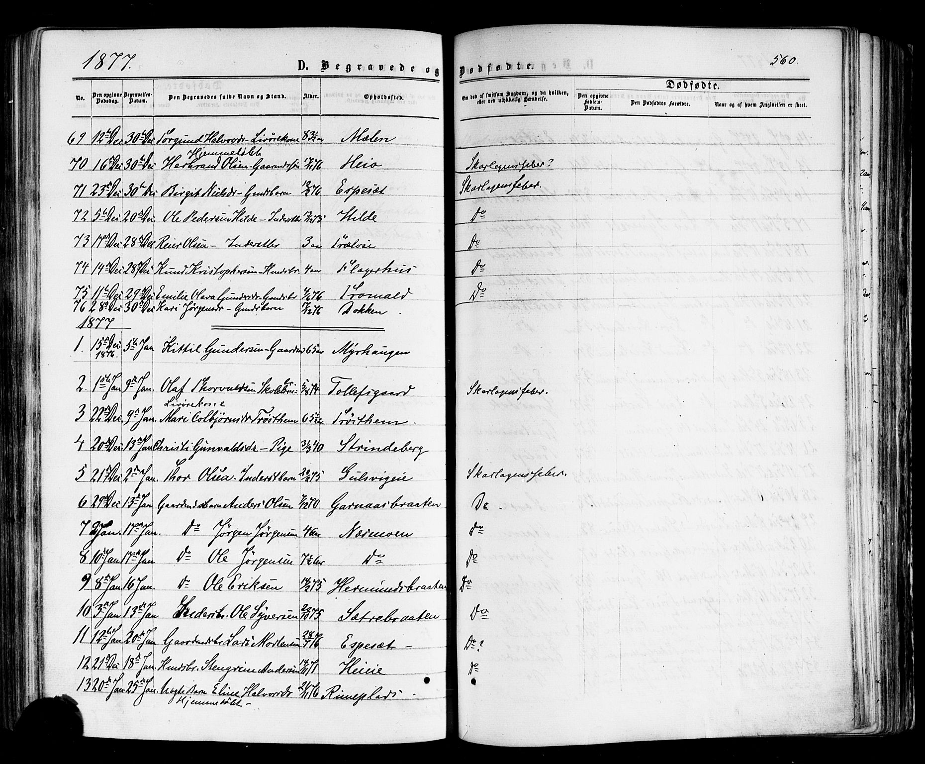 Nes kirkebøker, SAKO/A-236/F/Fa/L0010: Parish register (official) no. 10, 1864-1880, p. 560
